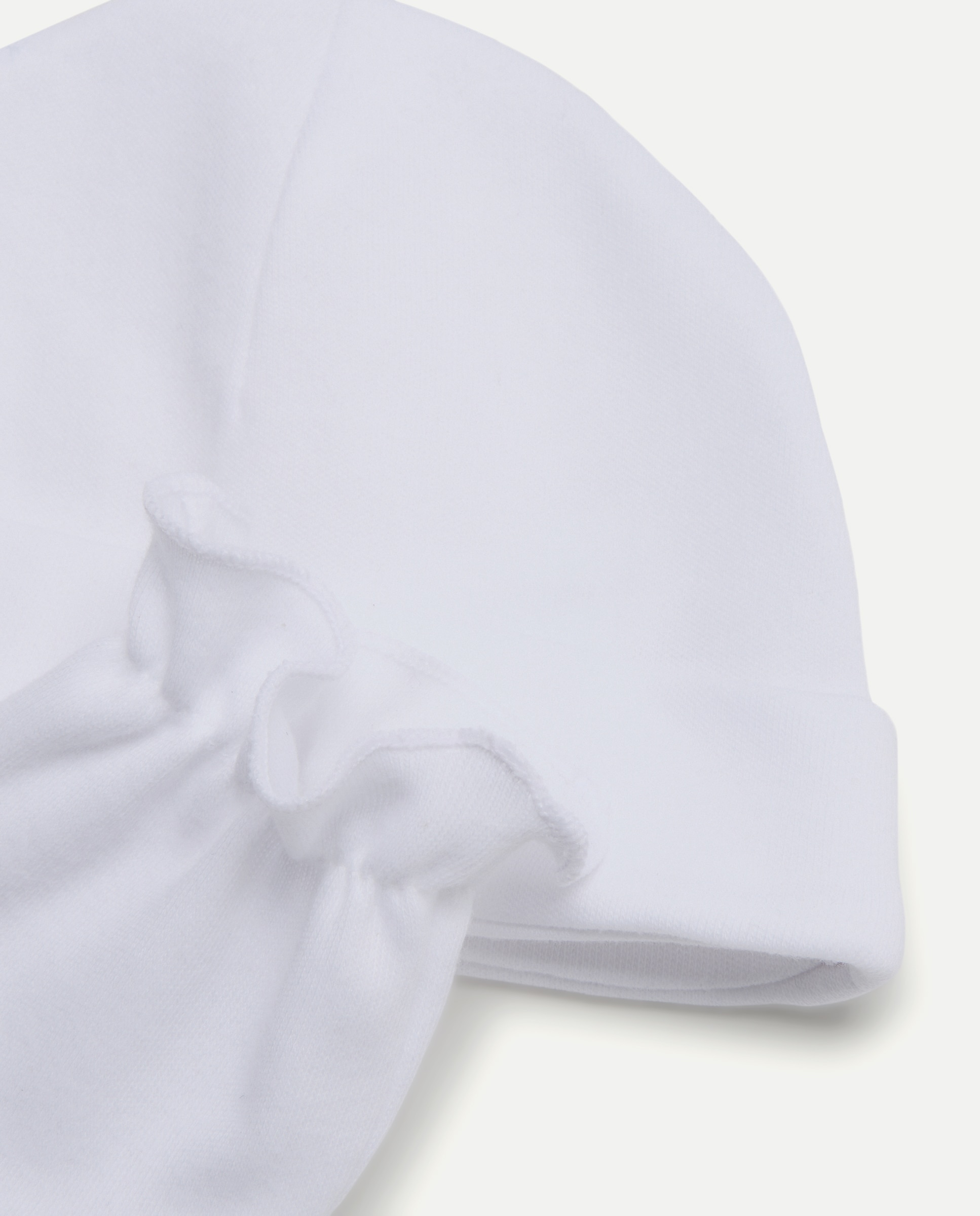 Conjunto de Gorro e Luvas Lisos de Bebé Branco-2