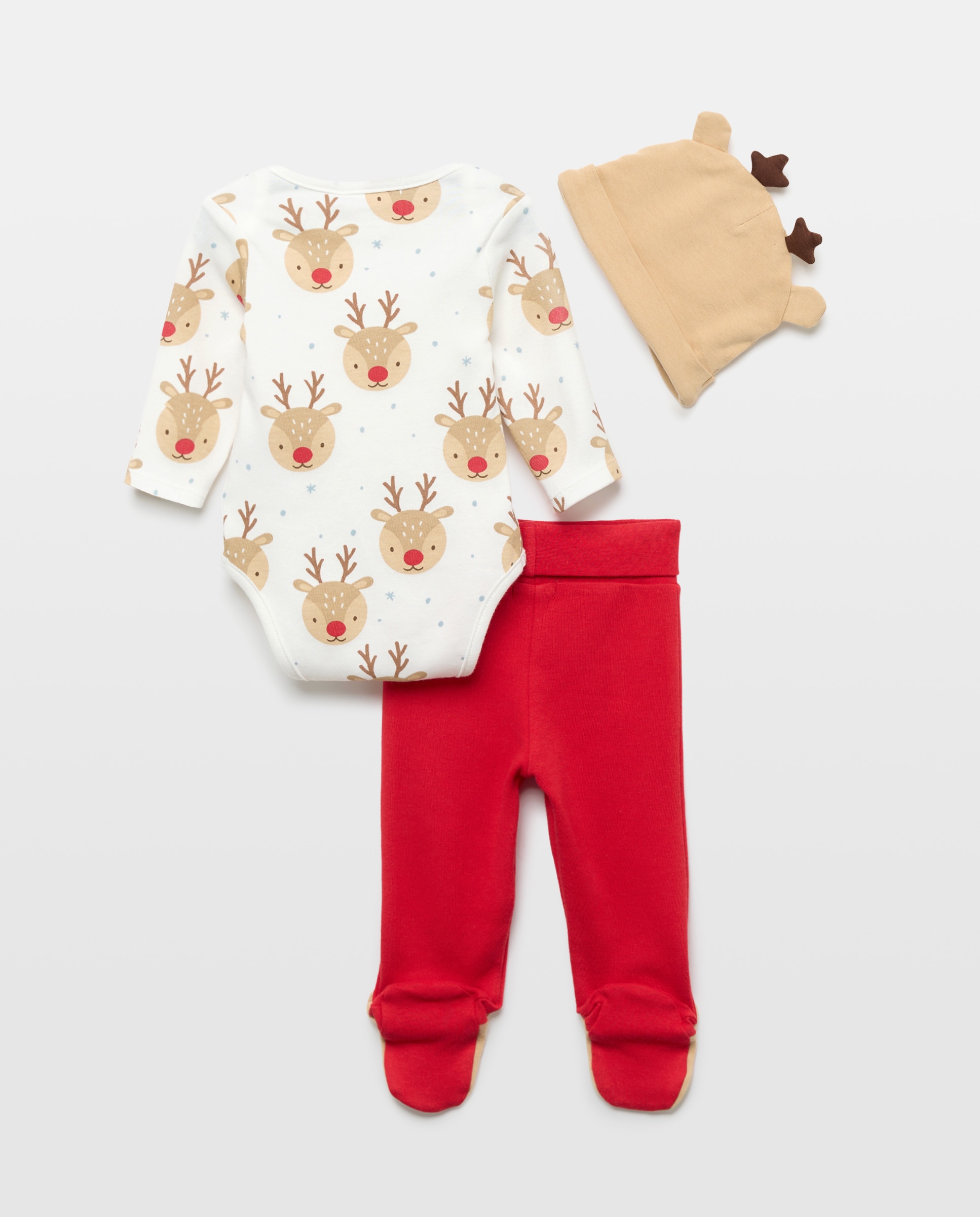 Imagen 2 de Conjunto body + polaina + gorro fantasía NAVIDAD de bebé - Cotton Juice - Rojo Rojo