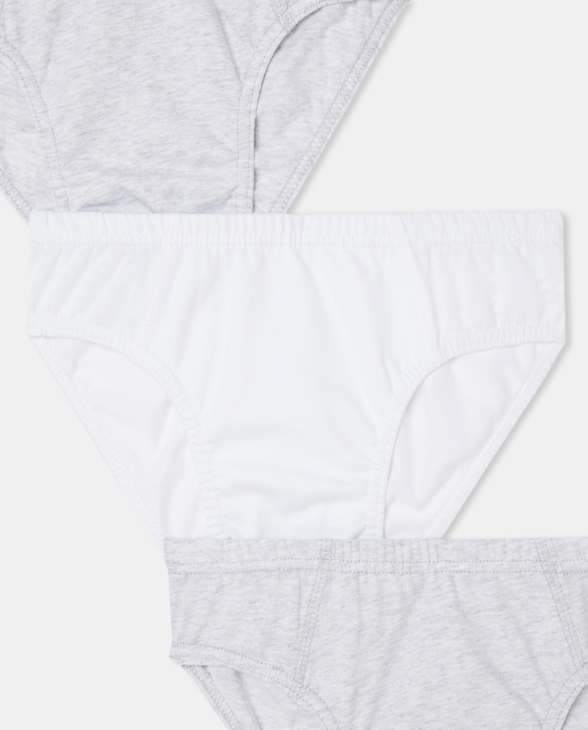 Pack de 3 Slips Lisos Cotton Juice Cinzento-3