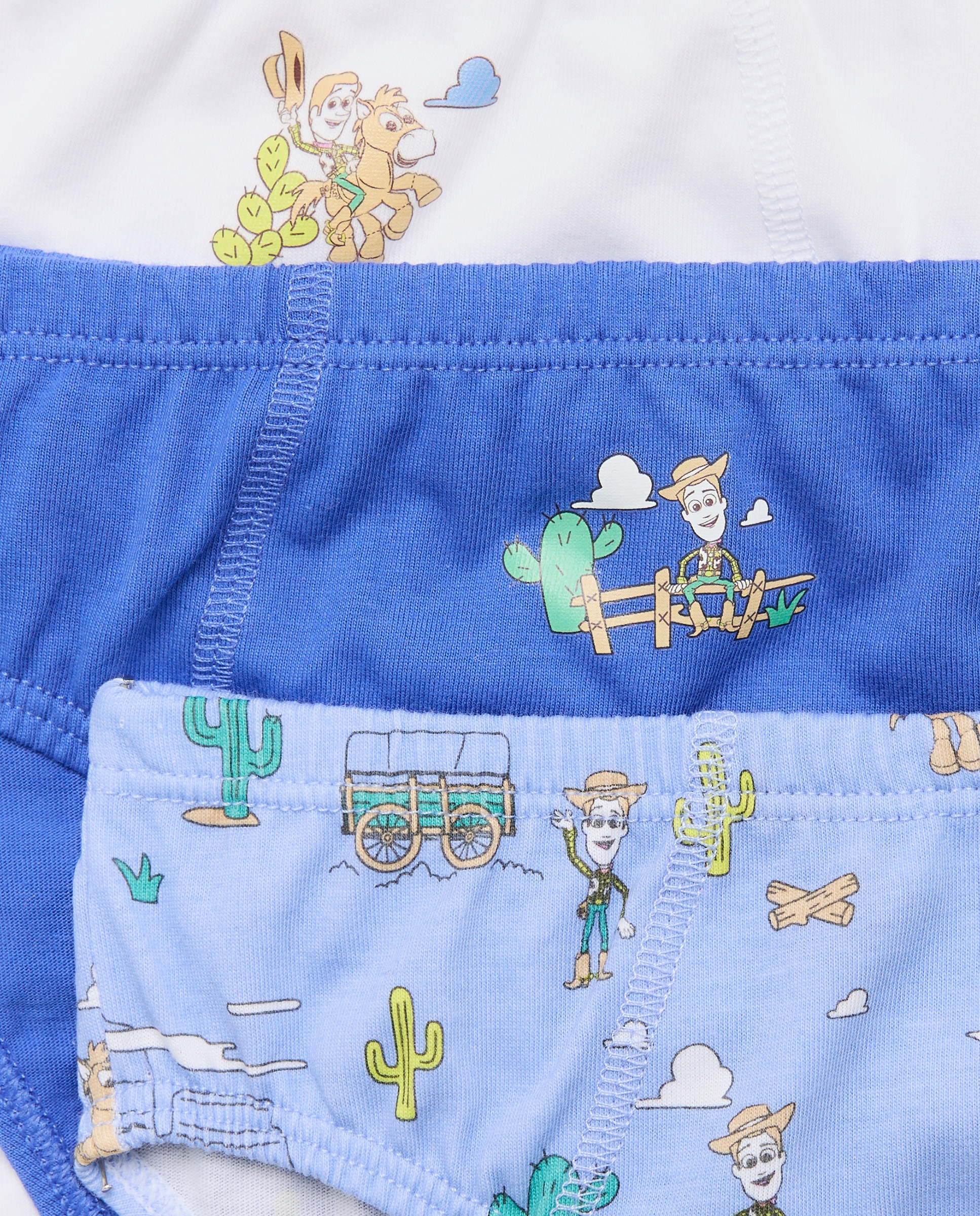 Pack de 3 slips de niño con motivos Toy Story - Cotton Juice - Azul marino Azul marino-3