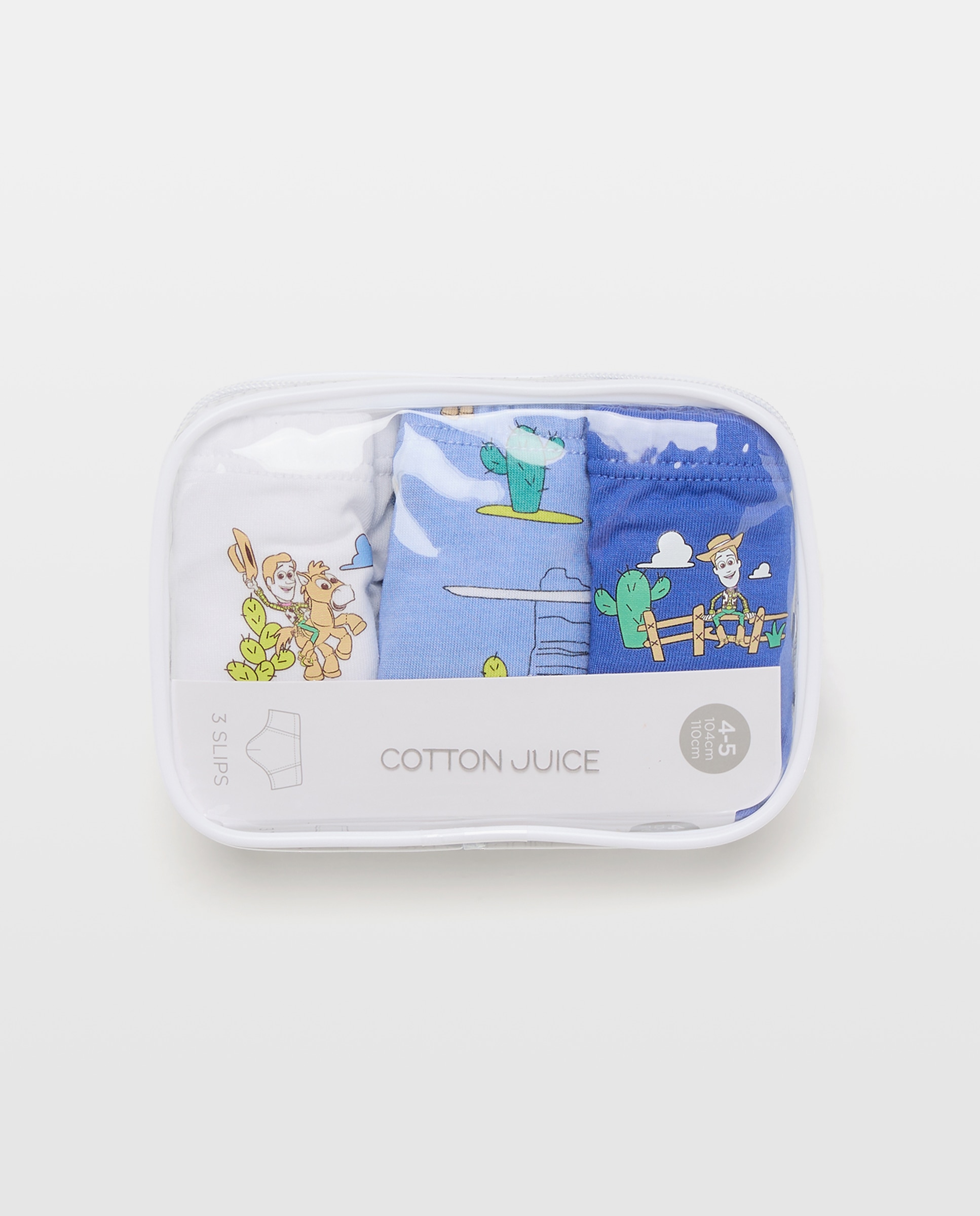 Pack de 3 slips de niño con motivos Toy Story - Cotton Juice - Azul marino Azul marino-4