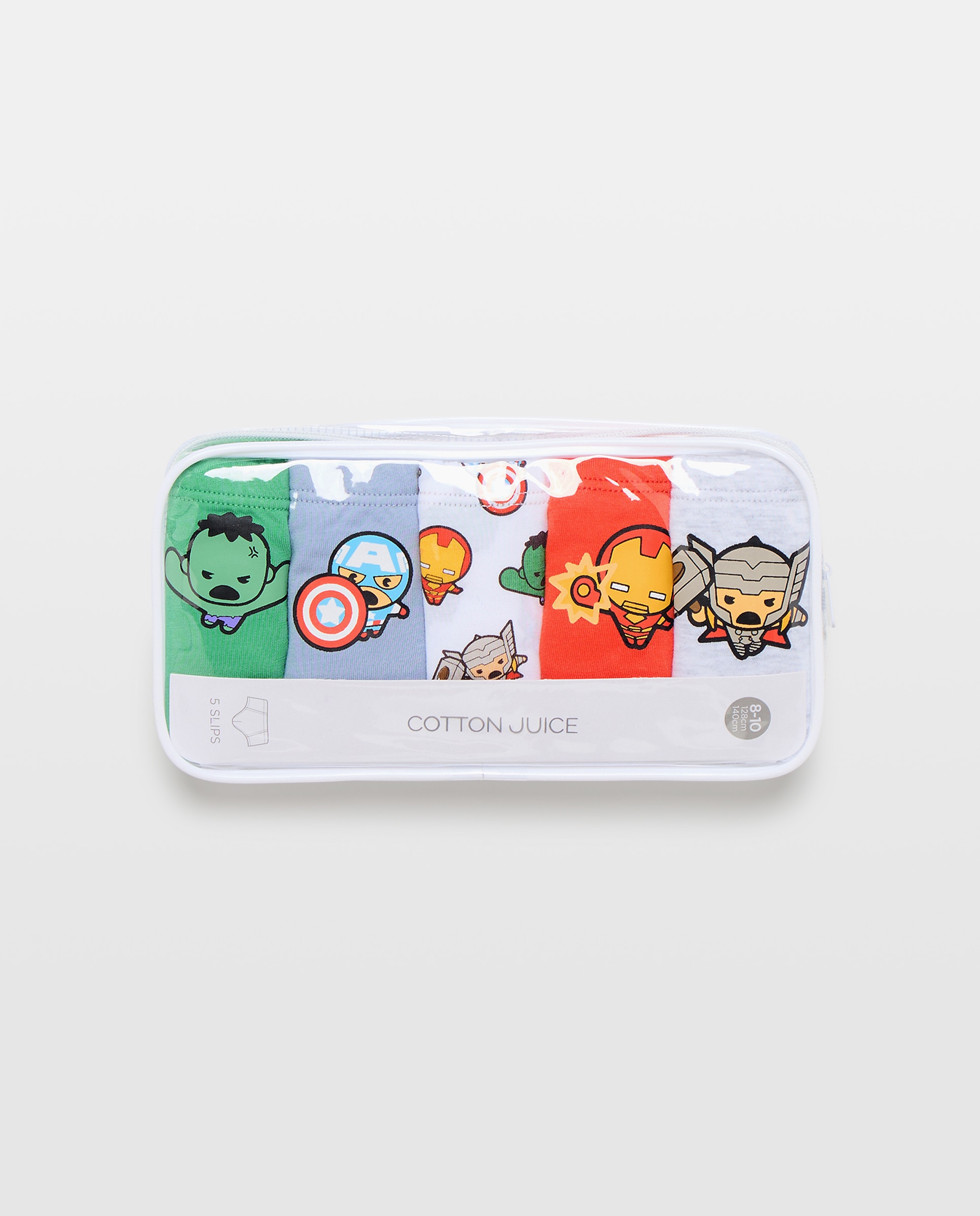 Pack de 5 Cuecas de Criança com Estampado Fantasia AVENGERS - Várias Cores Cotton Juice Multicolor-4
