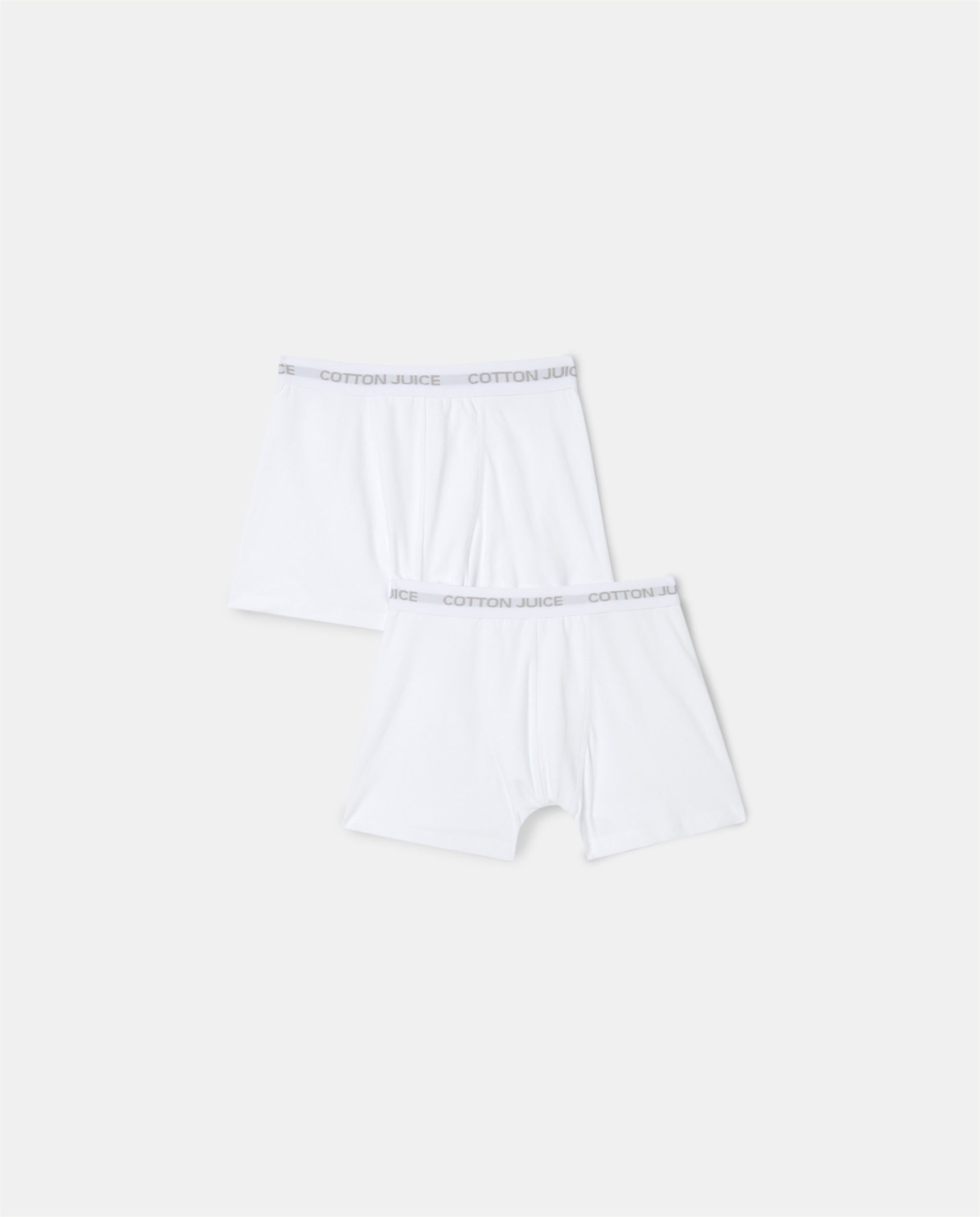Pack de 2 boxer lisos de niño - Cotton Juice - Blanco Blanco-1