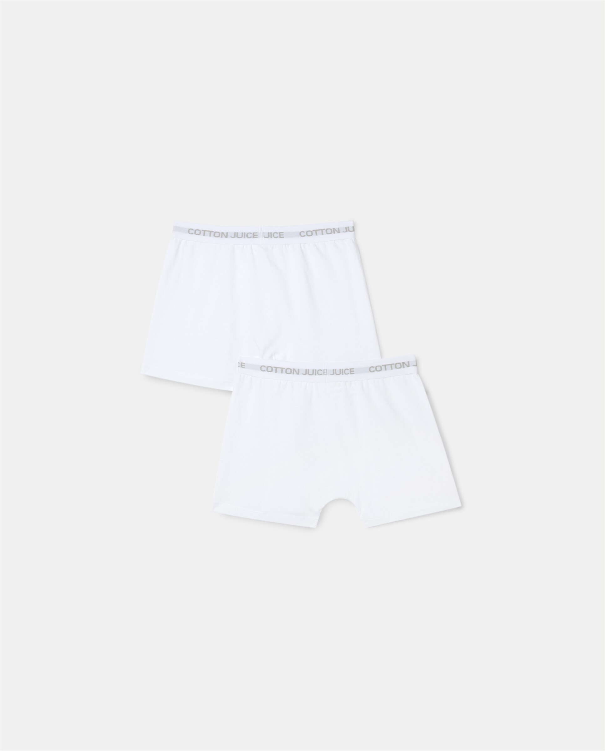 Pack de 2 boxer lisos de niño - Cotton Juice - Blanco Blanco-2