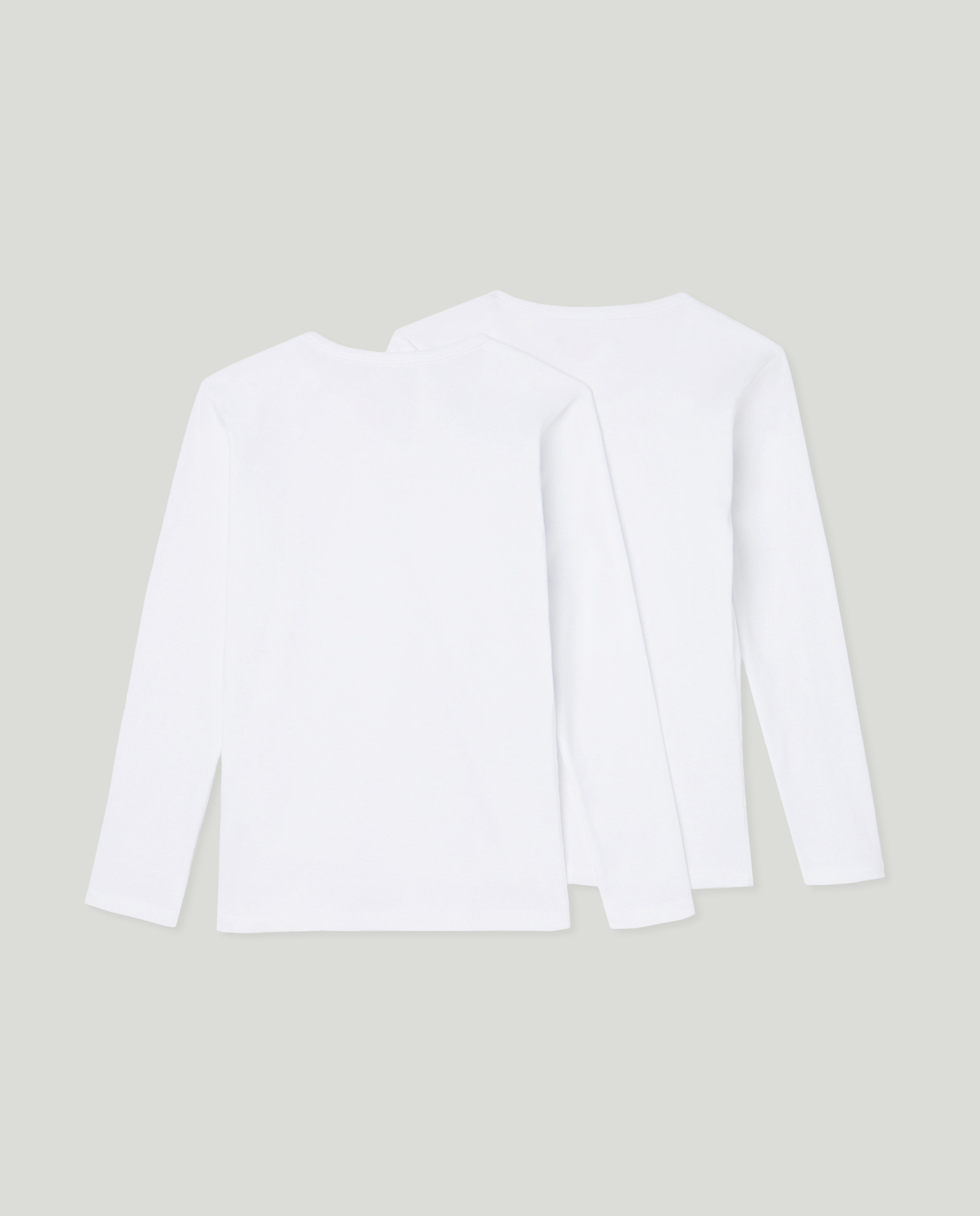Pack de 2 Camisolas com Manga Comprida Cotton Juice Branco-2