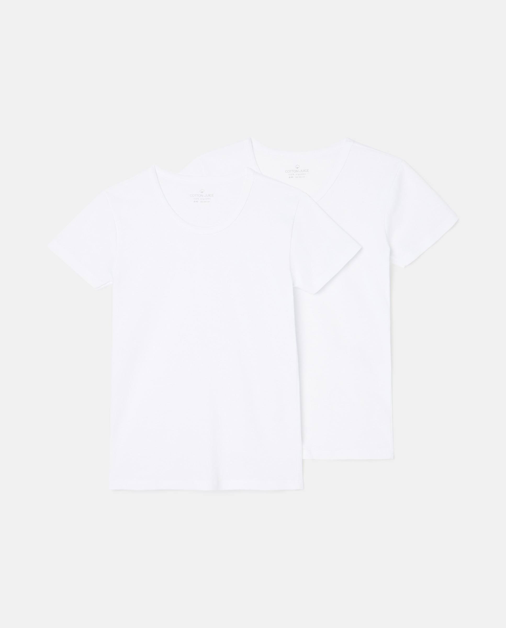 Pack de 2 camisetas de niño de manga corta - Cotton Juice - Blanco Blanco-1