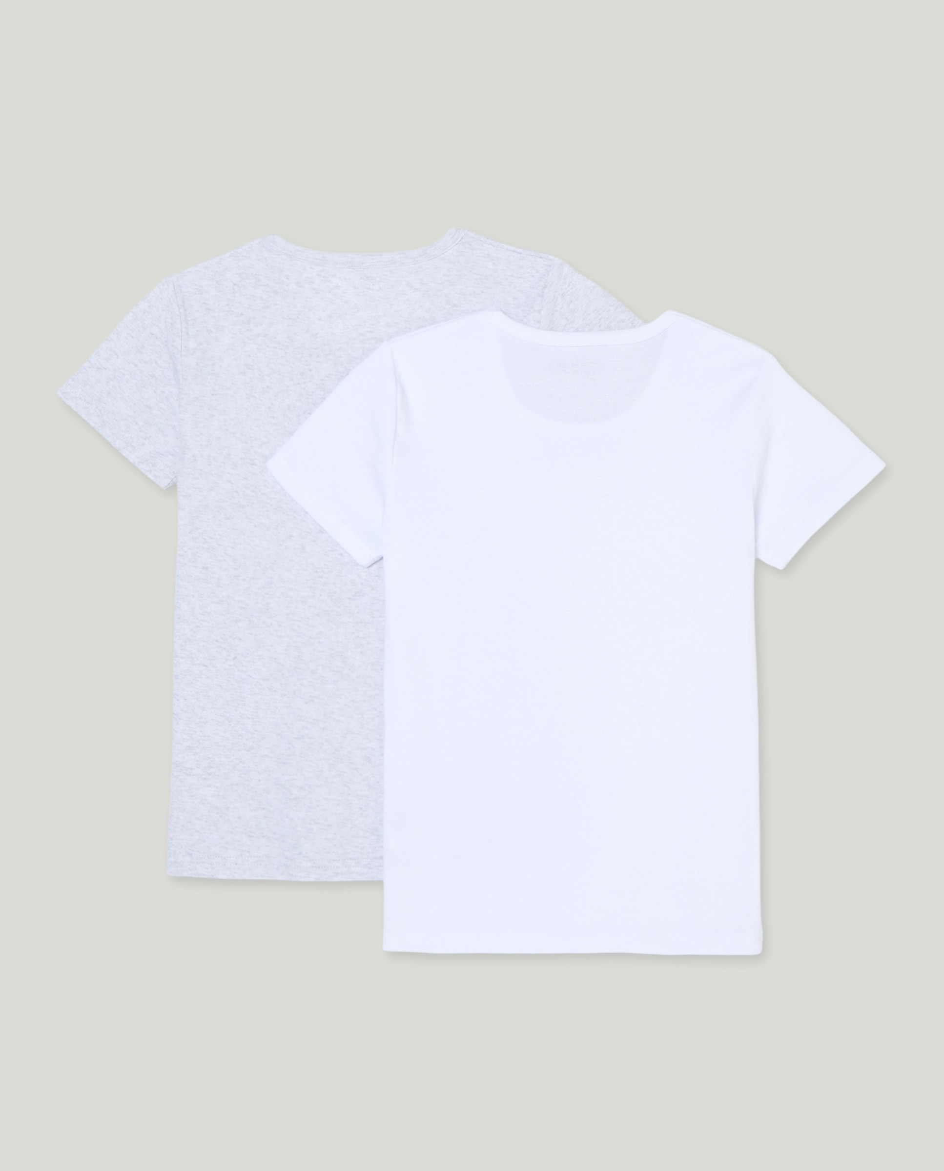 Imagen 2 de Pack de 2 camisetas de manga corta básicas de niño - Cotton Juice - Gris claro Gris claro