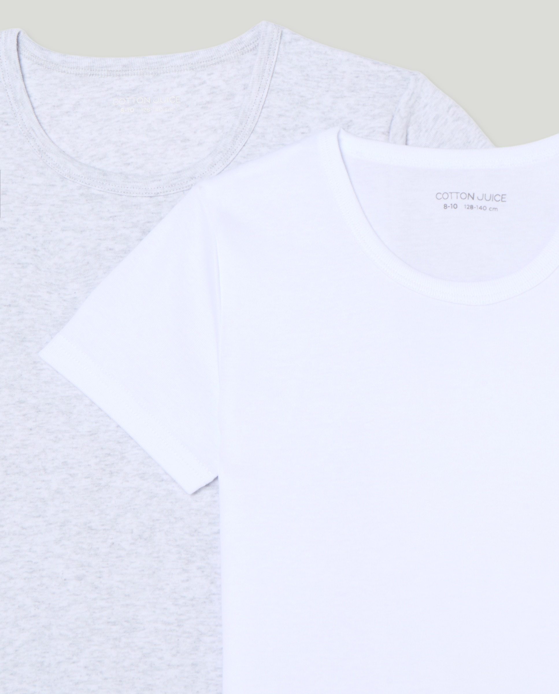 Imagen 3 de Pack de 2 camisetas de manga corta básicas de niño - Cotton Juice - Gris claro Gris claro