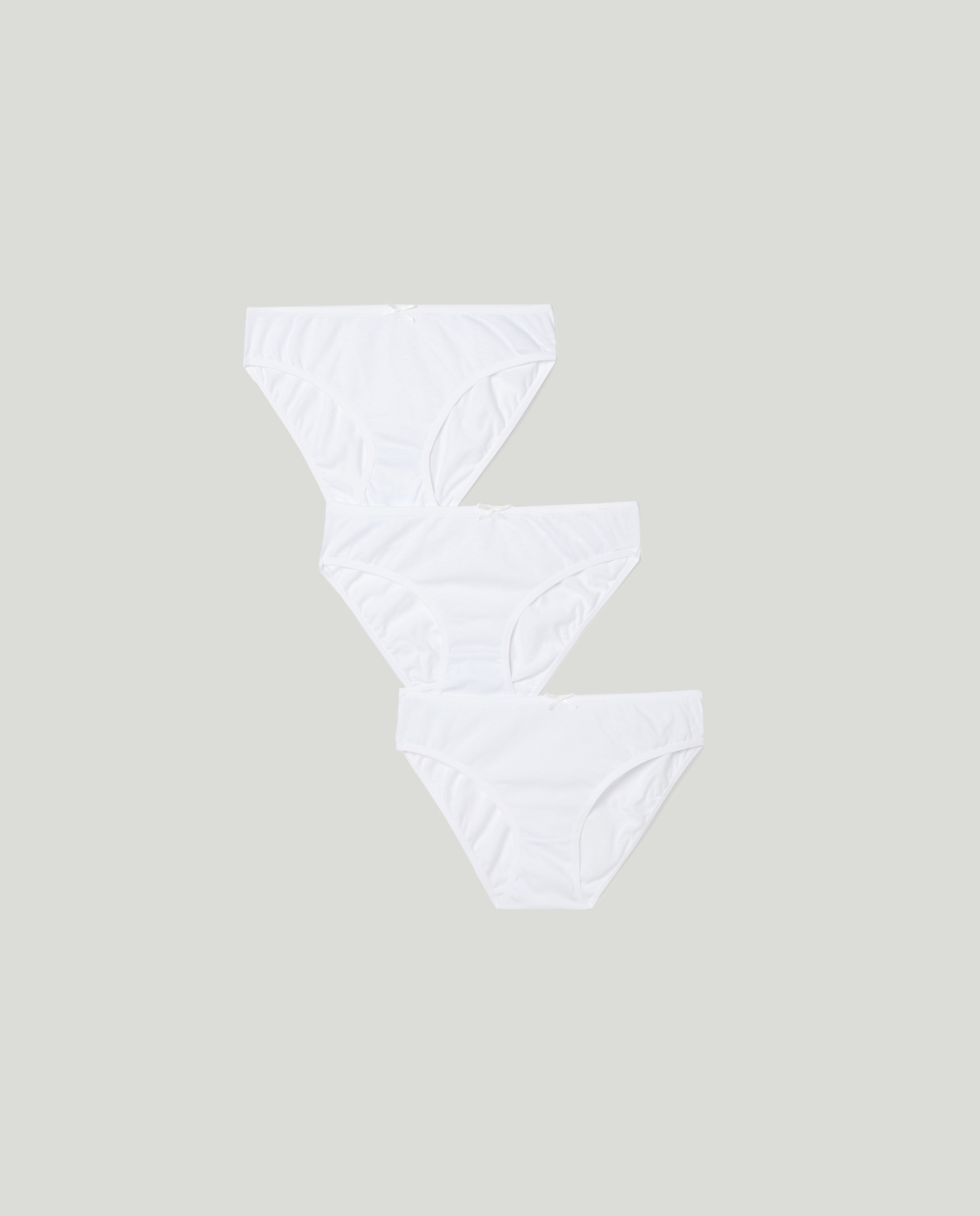 Pack de 3 bragas lisas de niña - Cotton Juice - Blanco Blanco-1