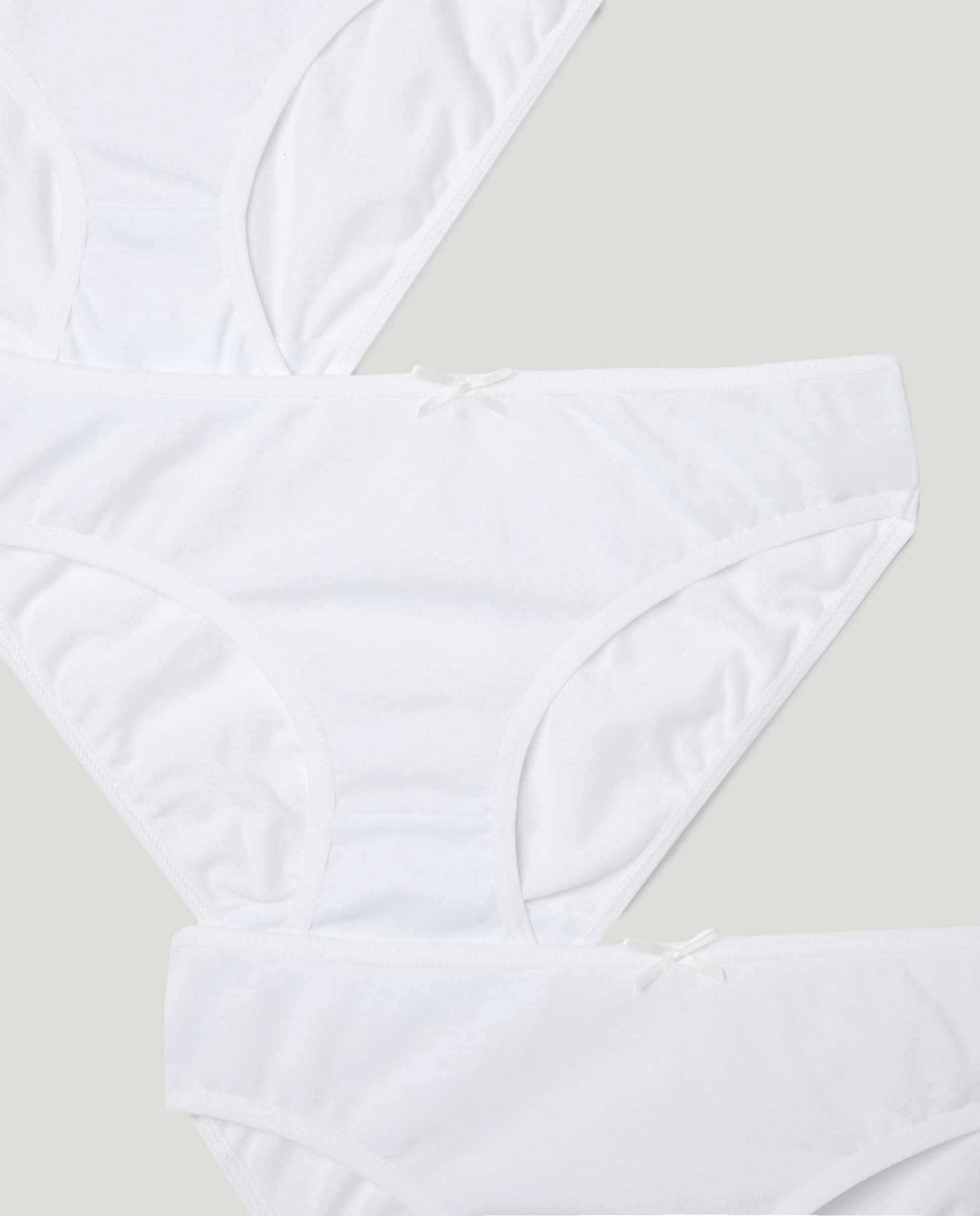 Pack de 3 bragas lisas de niña - Cotton Juice - Blanco Blanco-3