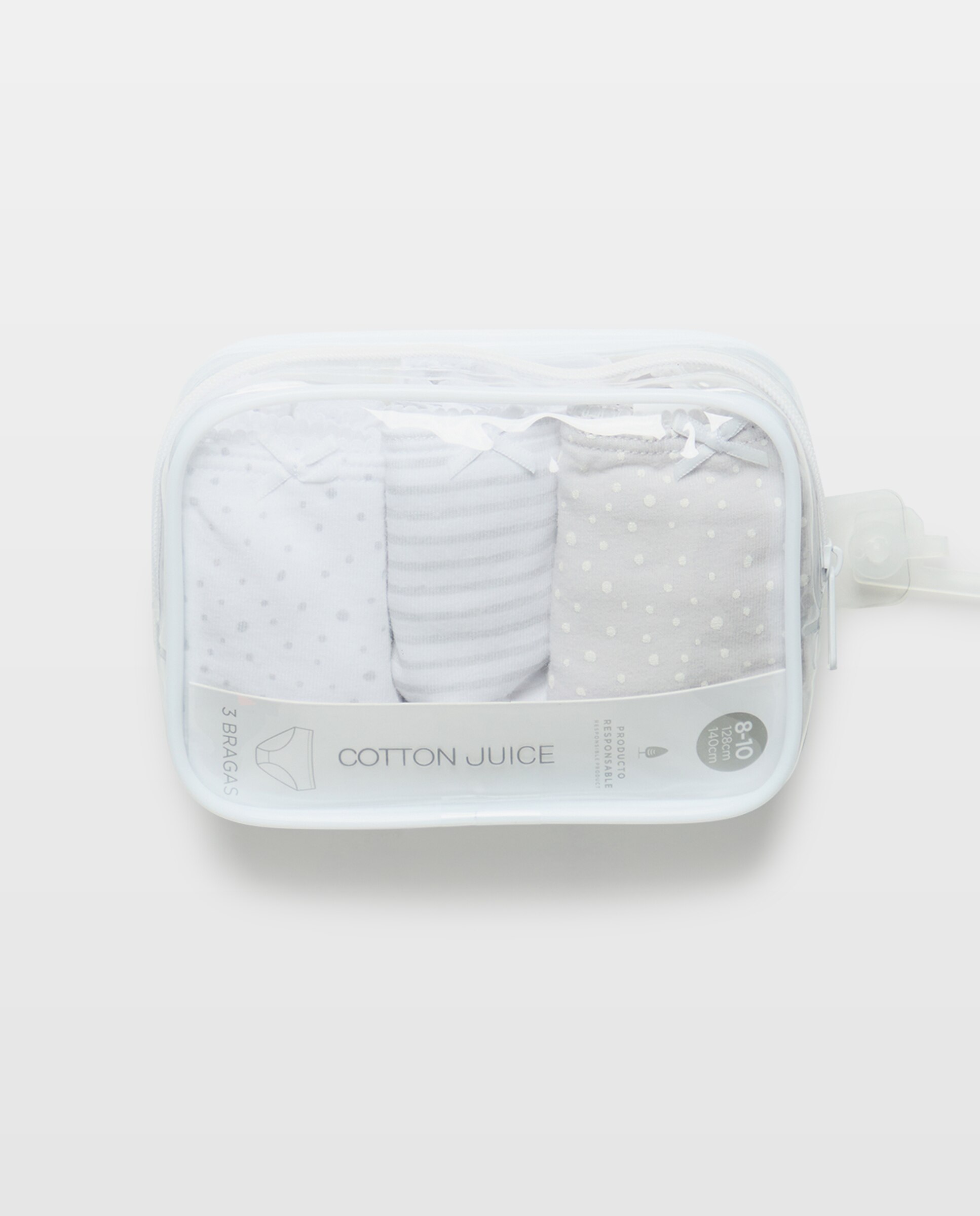 Pack de Três Cuecas com Estampados Cotton Juice Cinzento-4