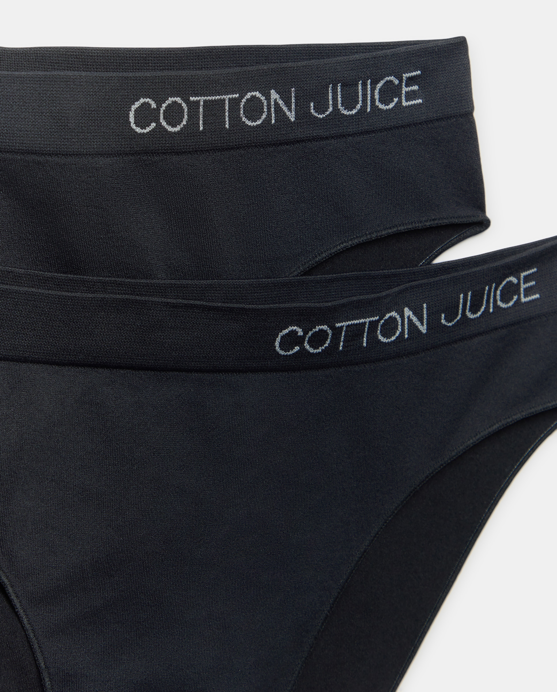 Pack de 2 bragas sin costuras de niña - Cotton Juice - Negro Negro-3
