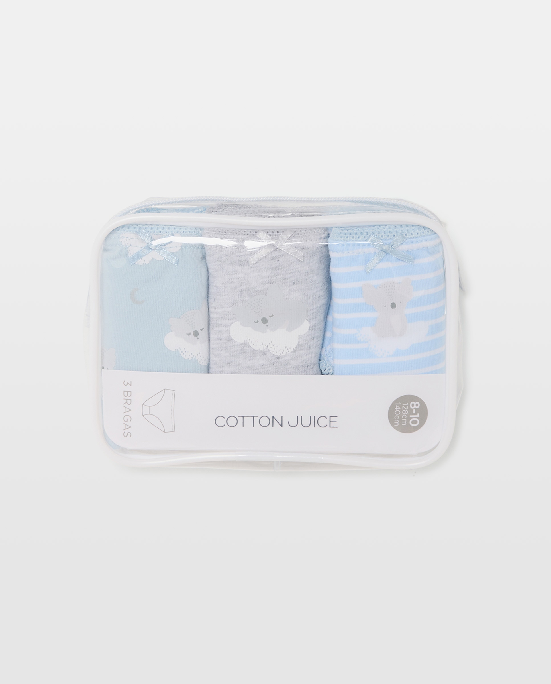 Pack de 3 Cuecas de Criança de Anca com Estampados - Várias Cores Cotton Juice Multicolor-4