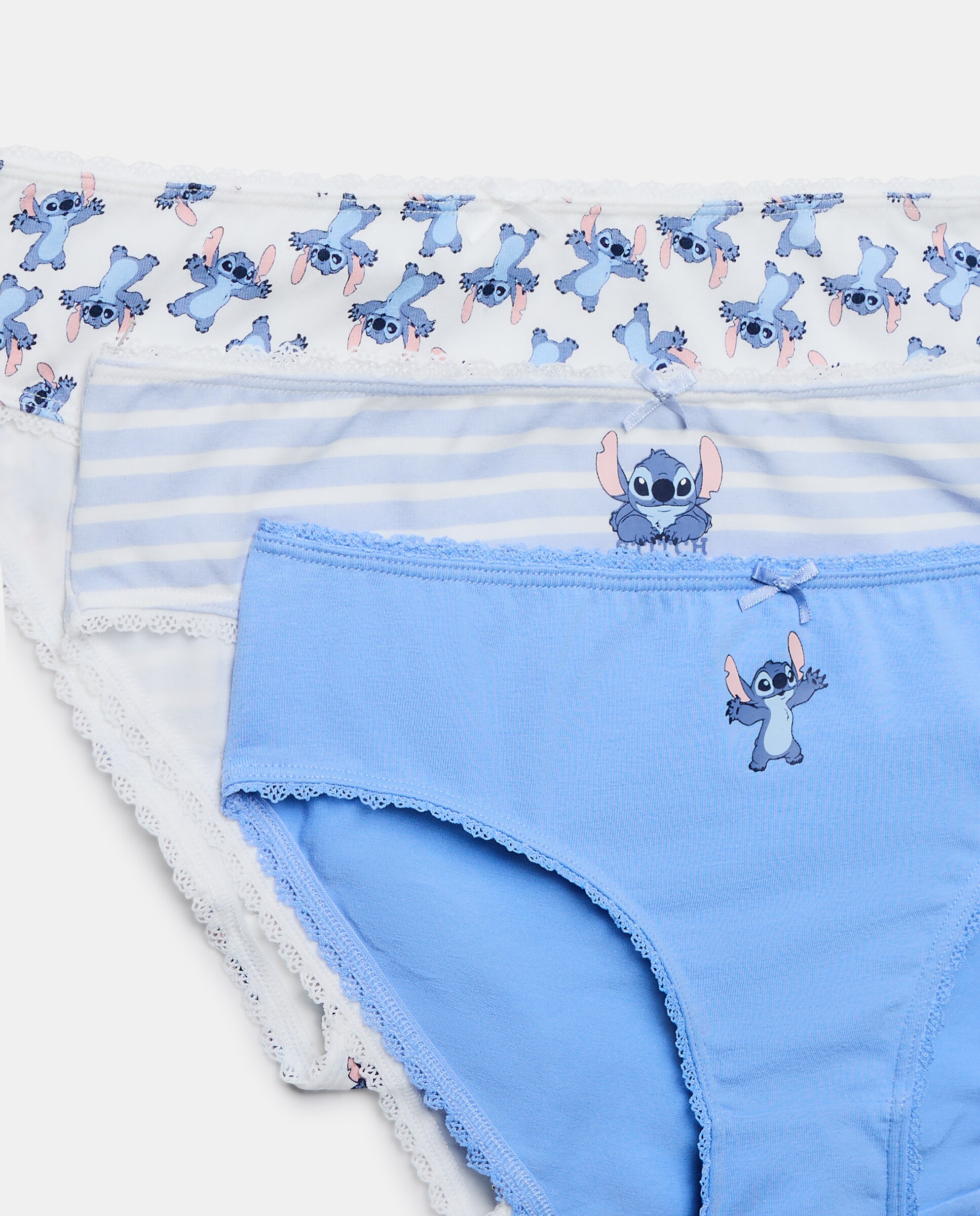 Pack de 3 Cuecas de Criança de Anca com Estampado Fantasia STITCH - Várias Cores Azul-marinho-3