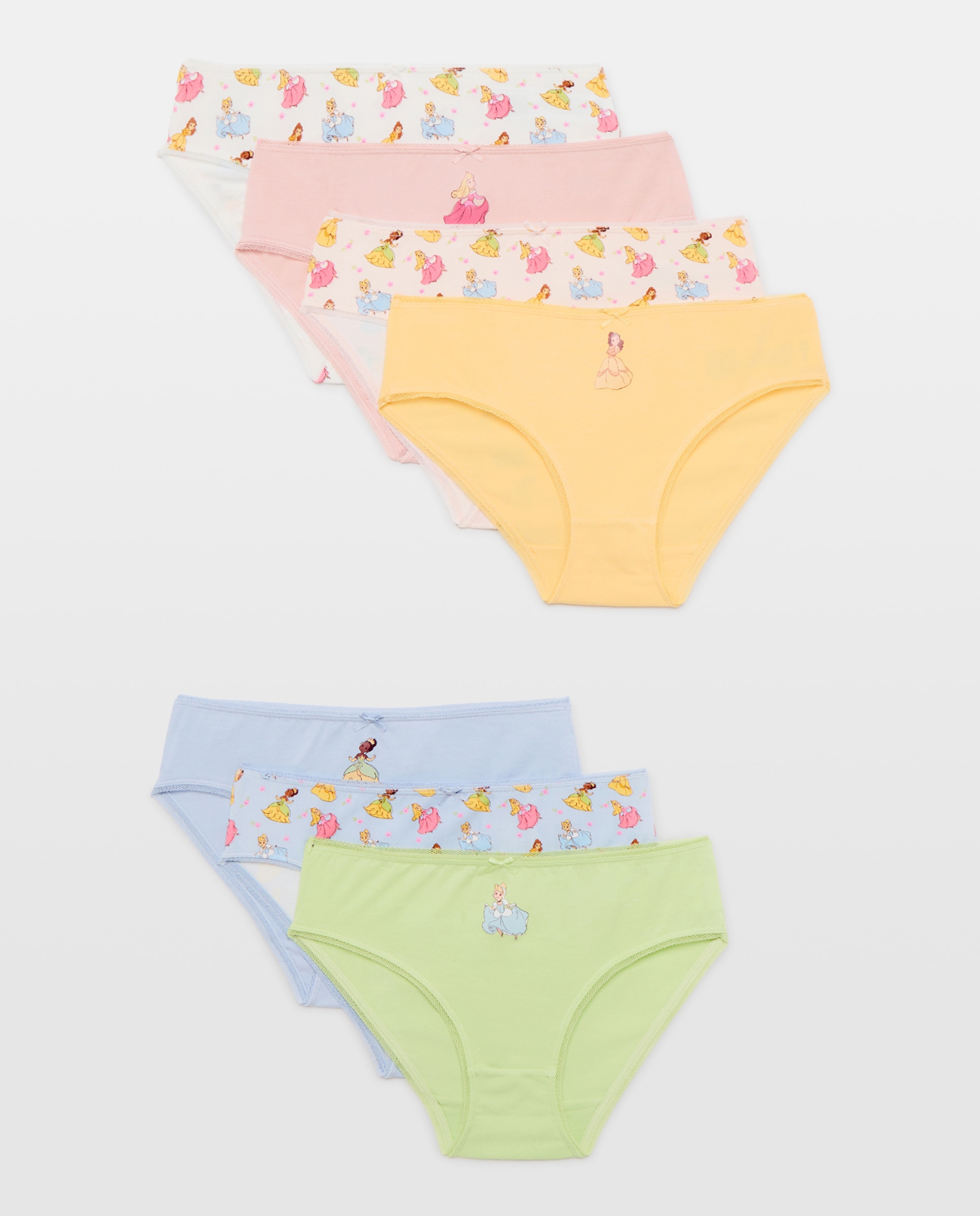 Imagem 0 de Pack de 7 Cuecas de Criança de Anca com Estampado Fantasia PRINCESAS - Várias Cores