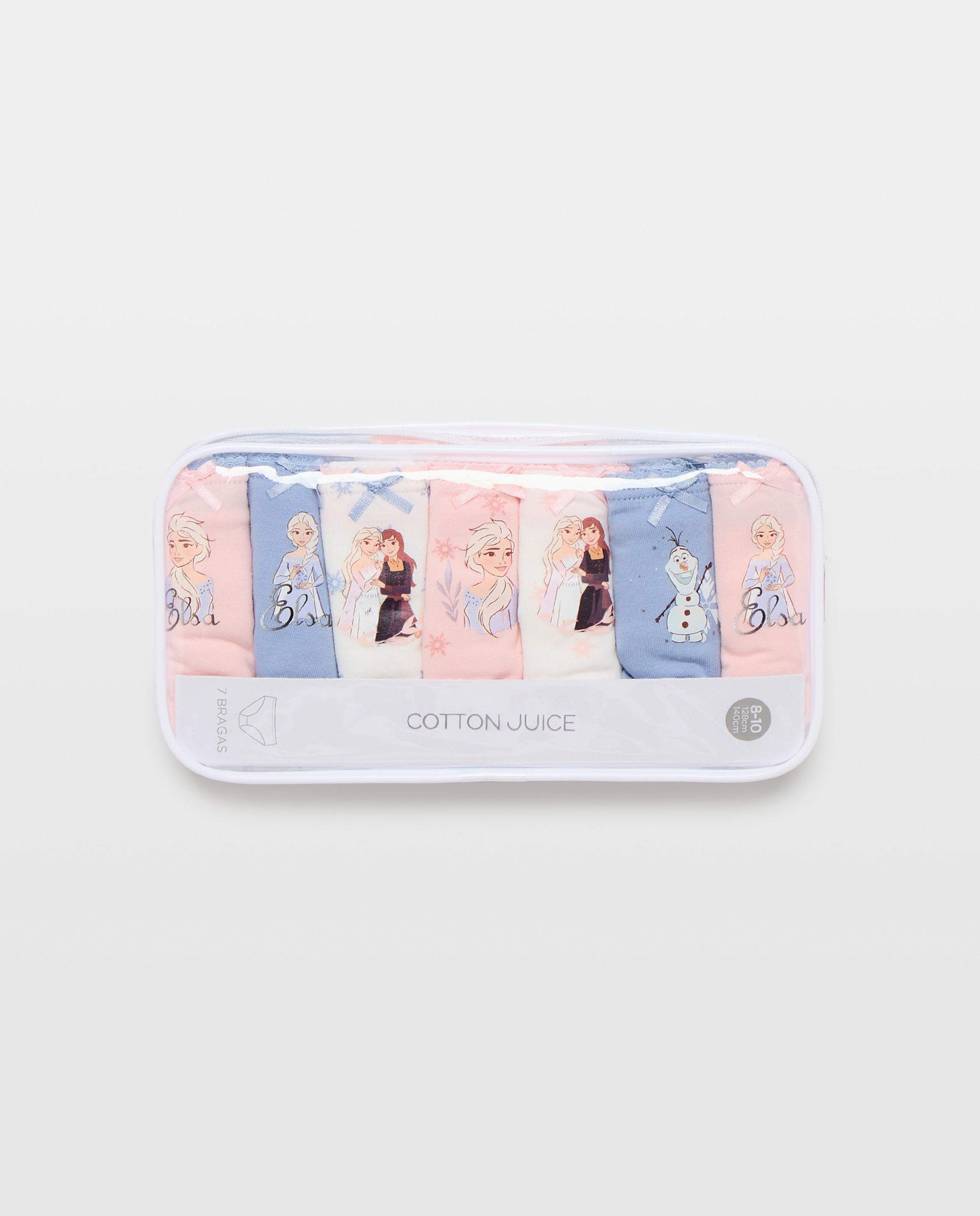 Pack de 7 Cuecas de Criança de Anca com Estampado Fantasia FROZEN - Várias Cores Rosa-4