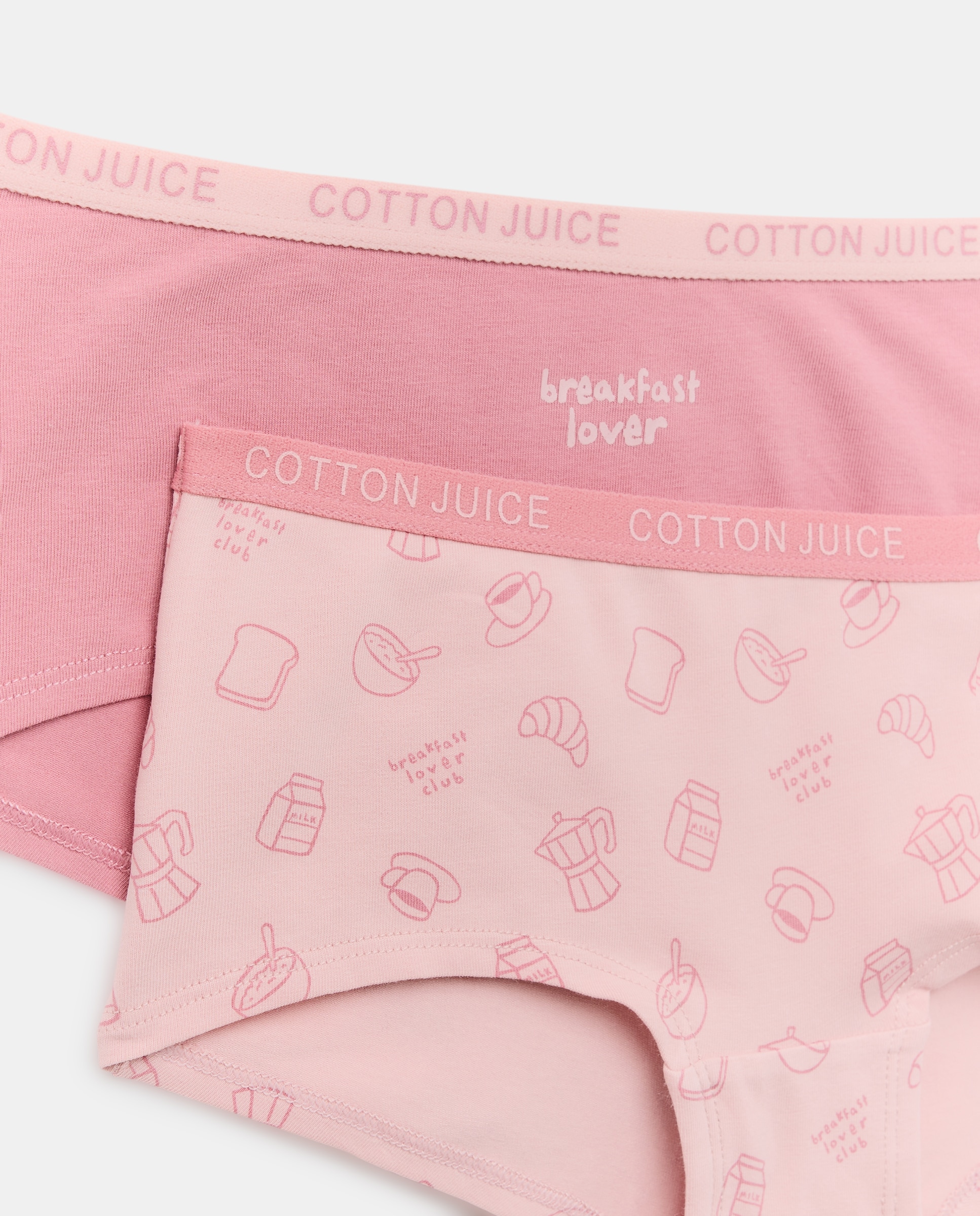 Pack de 2 Calções com All Over Print de Pequenos-Almoços Rosa-3