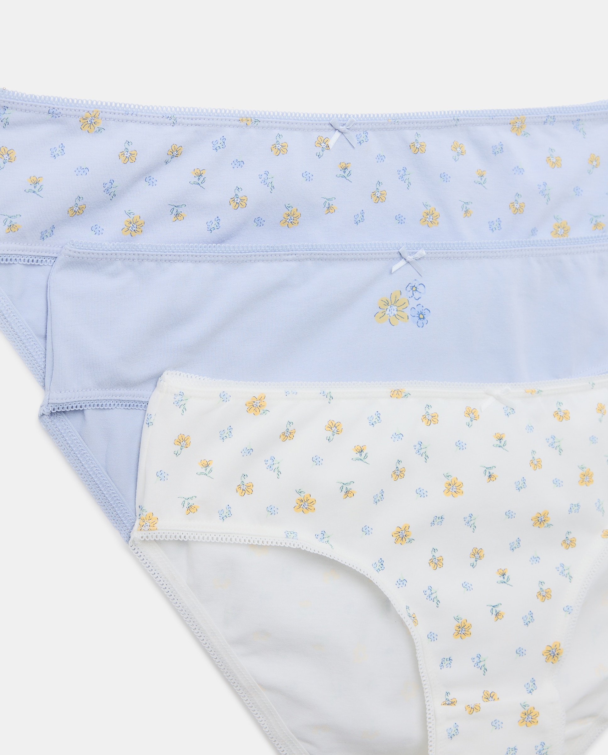 Pack de 3 Calções com Fantasia Floral Cotton Juice Azul-3