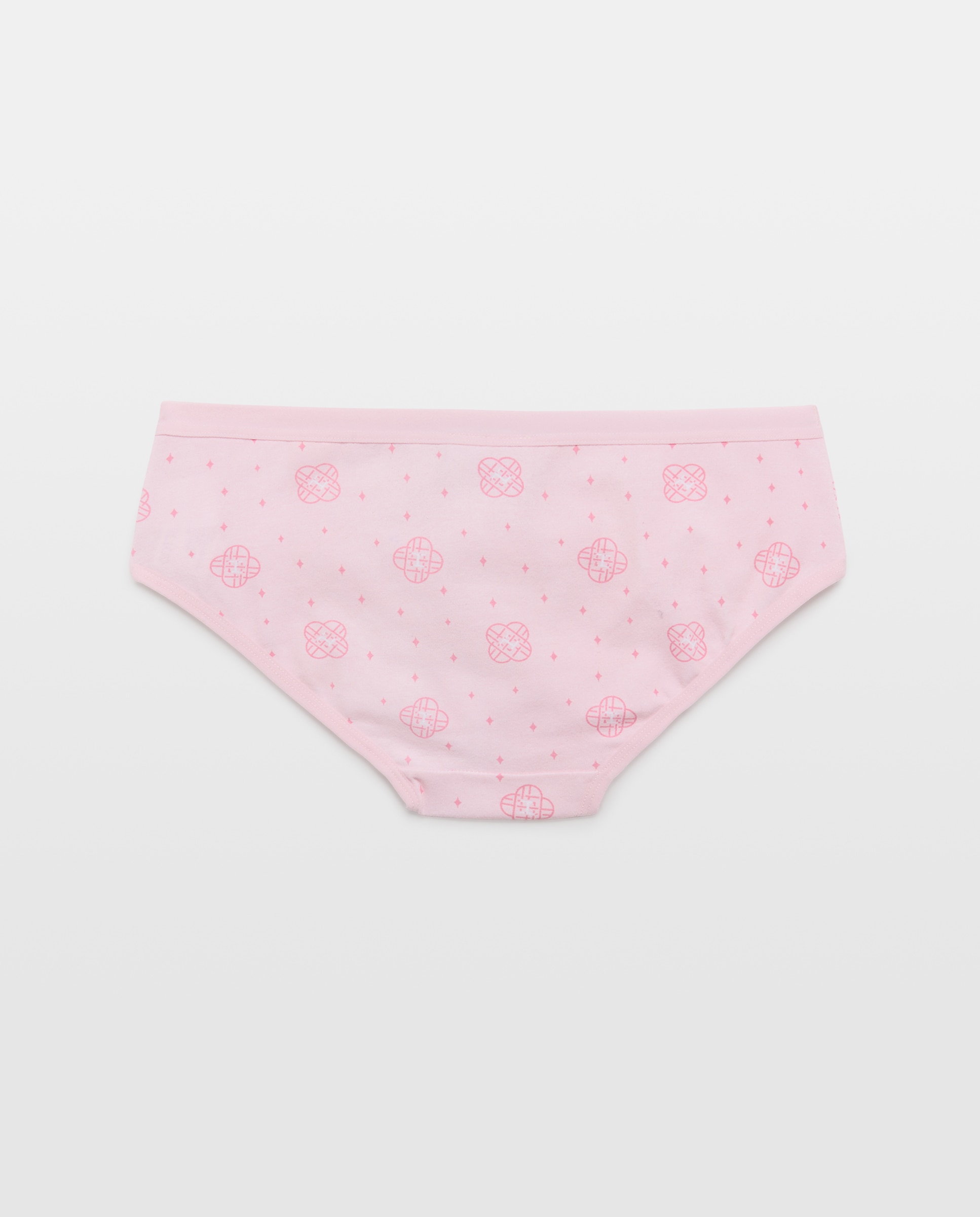 Pack de 3 bragas a cadera lisas all over print K-POP de niña - Cotton Juice - Rosa Rosa-2