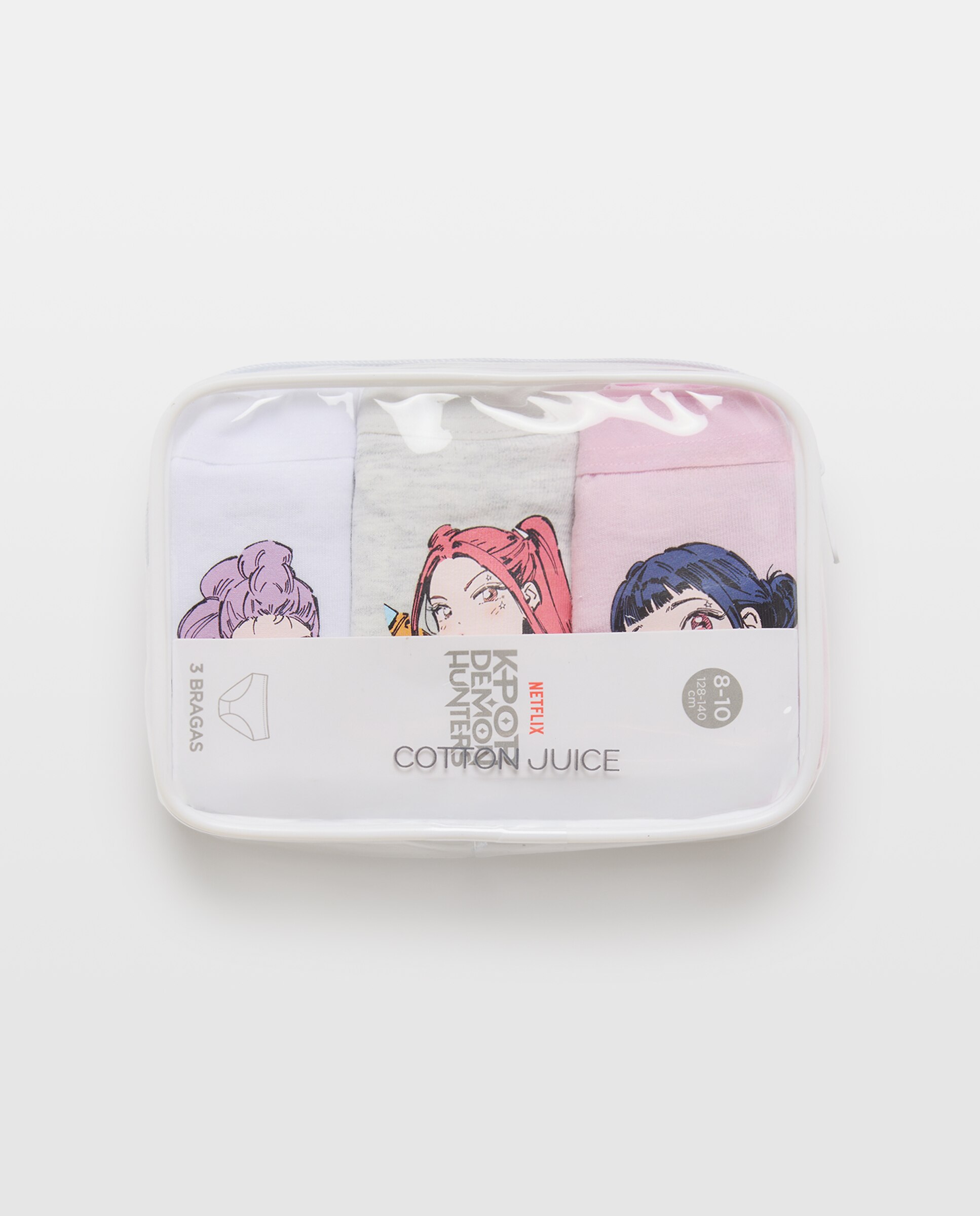 Pack de 3 bragas a cadera estampado posicional K-POP de niña - Cotton Juice - Multicolor Multicolor-4