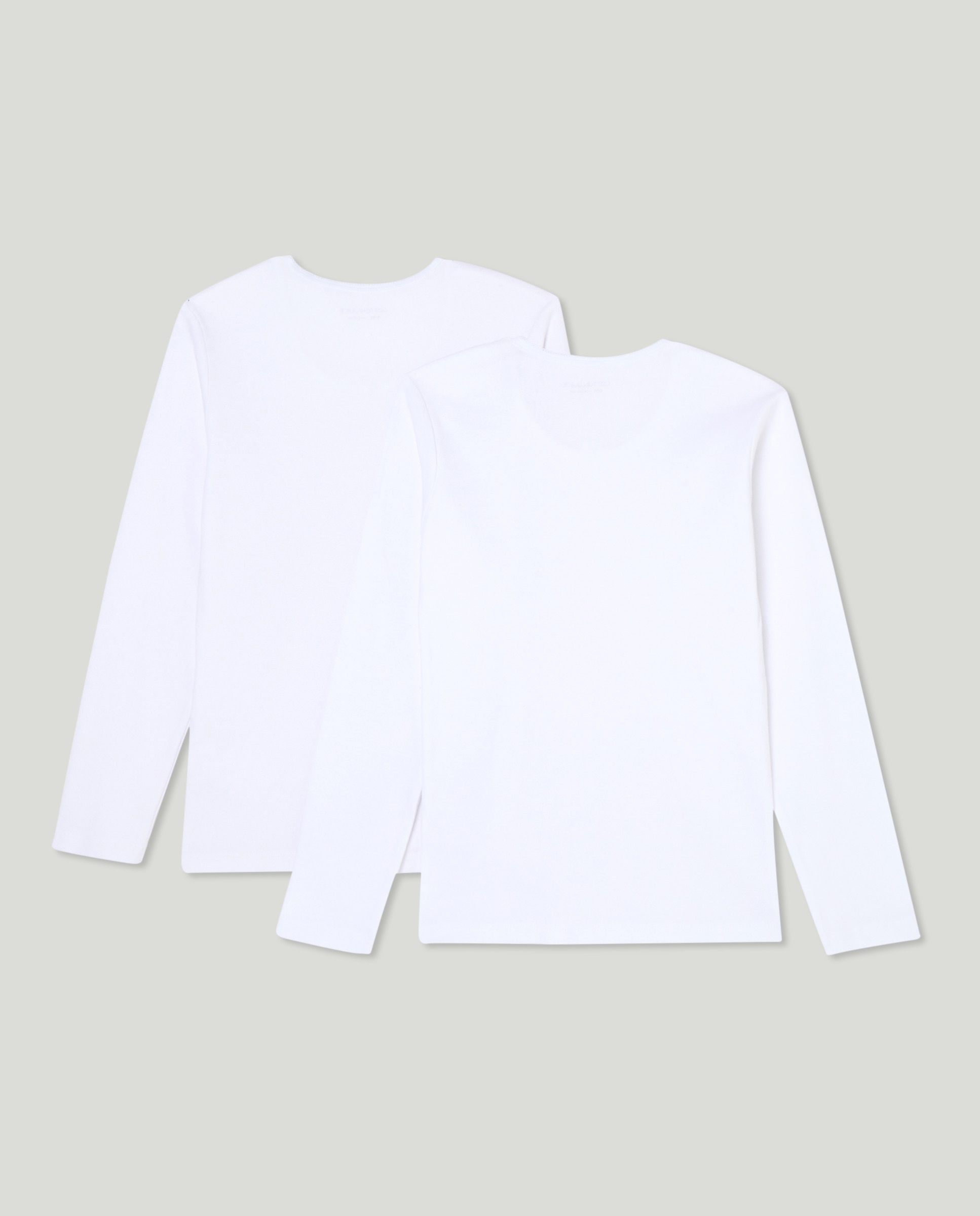 Pack de 2 Camisolas de Manga Comprida Básicas Branco-2
