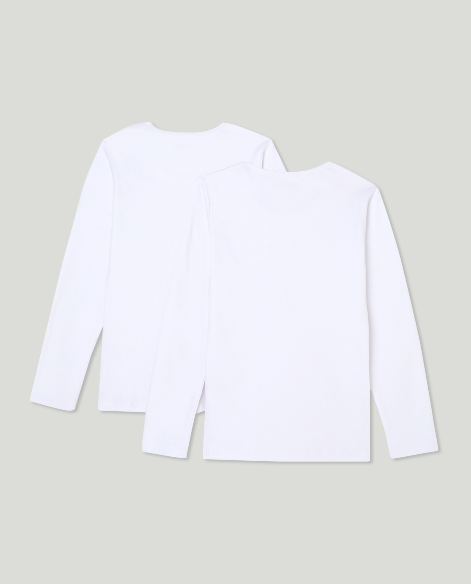 Pack de Duas Camisolas de Manga Comprida Térmicas de Felpa Branco-2