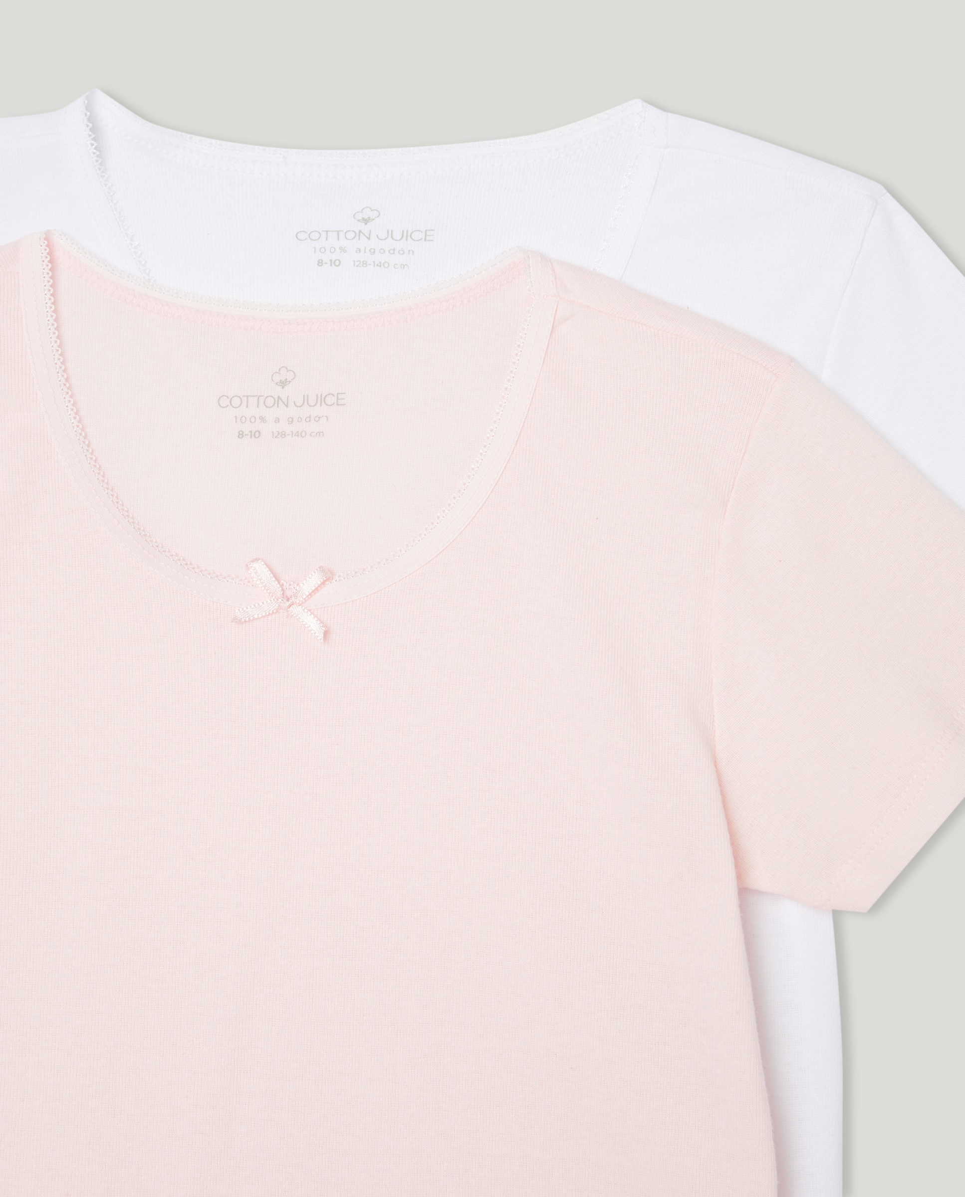 Pack de 2 T-Shirts de Manga Curta Cotton Juice Rosa-3