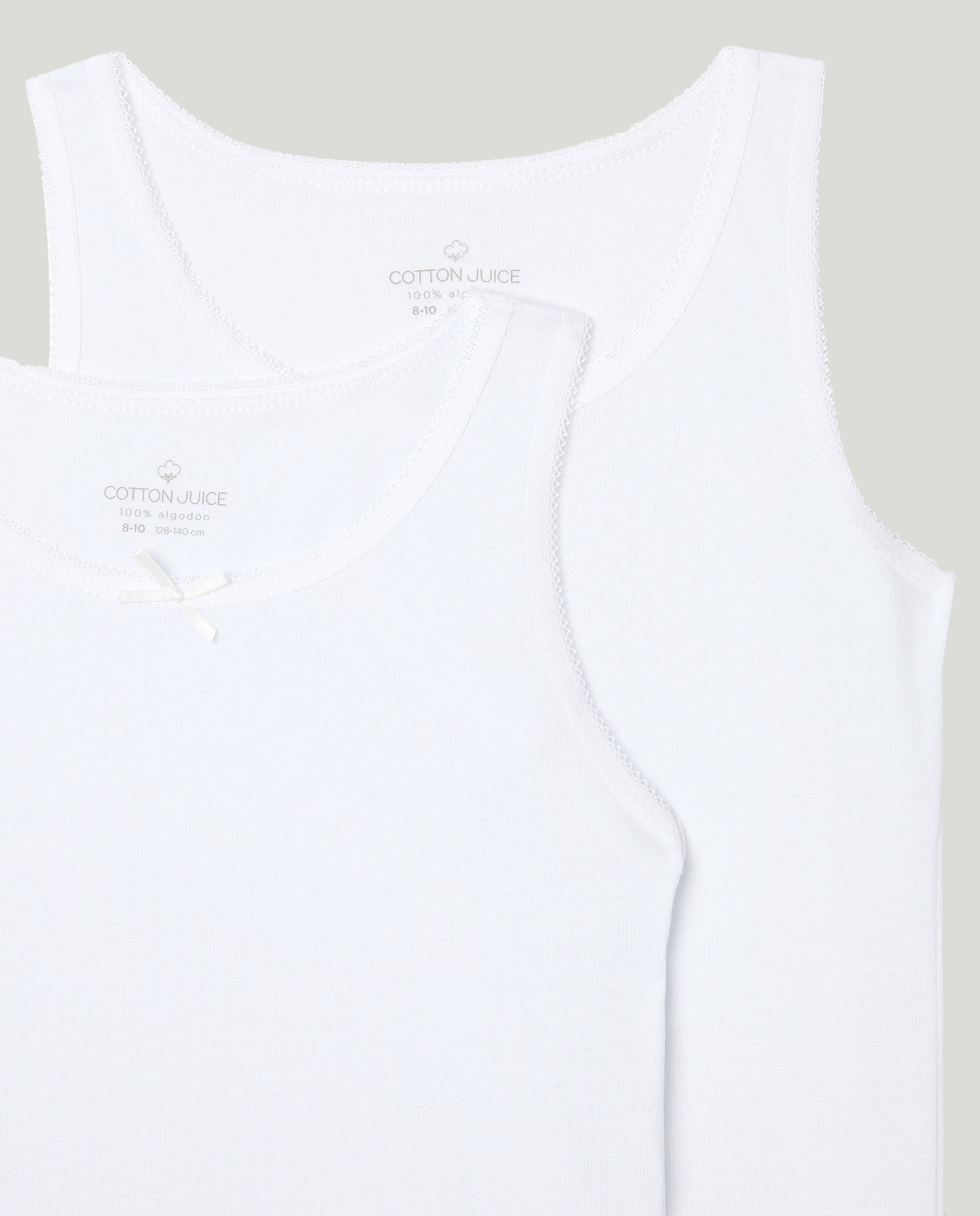 Pack de 2 T-shirts sem Mangas Cotton Juice Branco-3