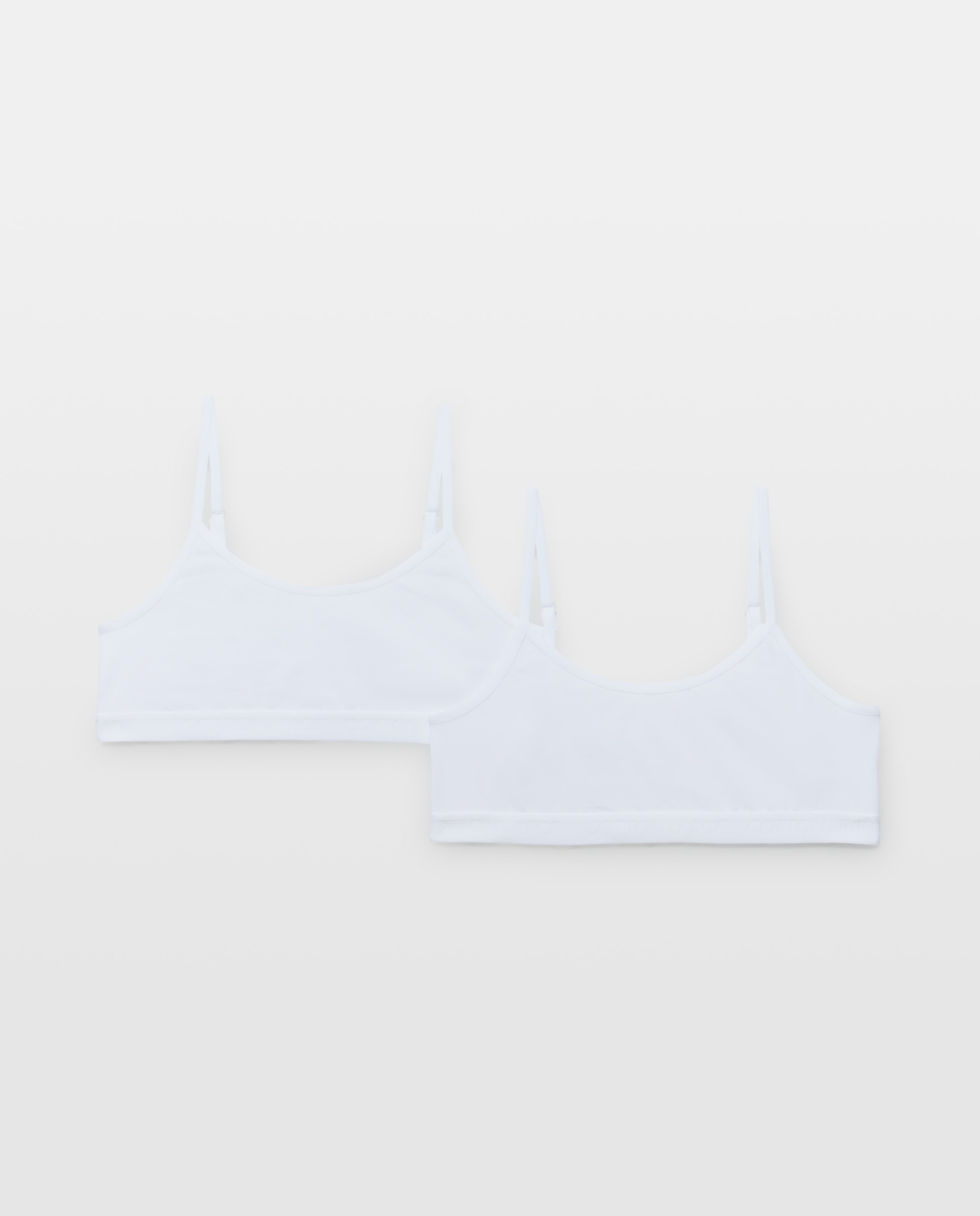 Pack de dos top lisos de niña - Cotton Juice - Blanco Blanco-1
