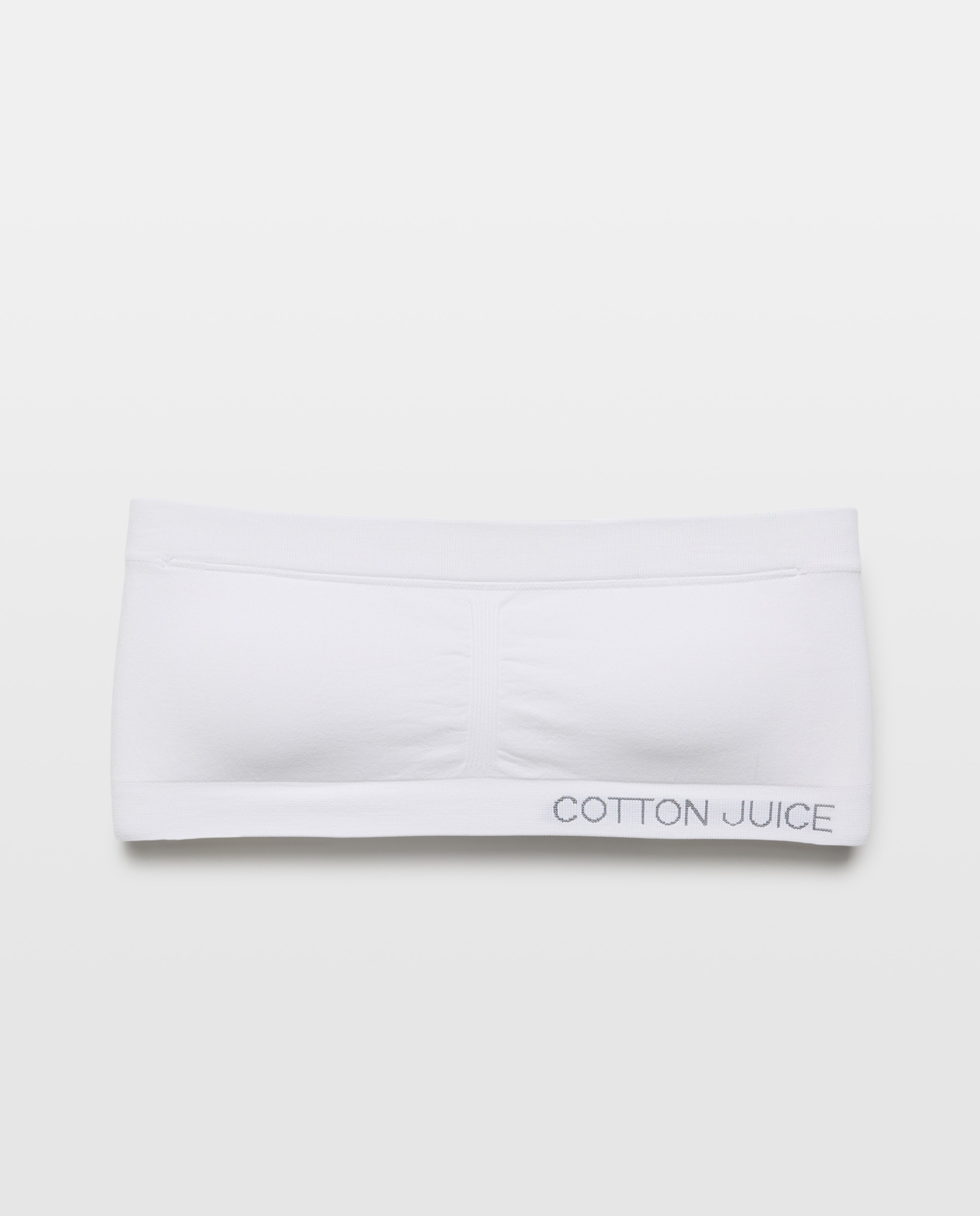 Bandeau con foam niña sin costuras - Cotton Juice - Blanco Blanco-1