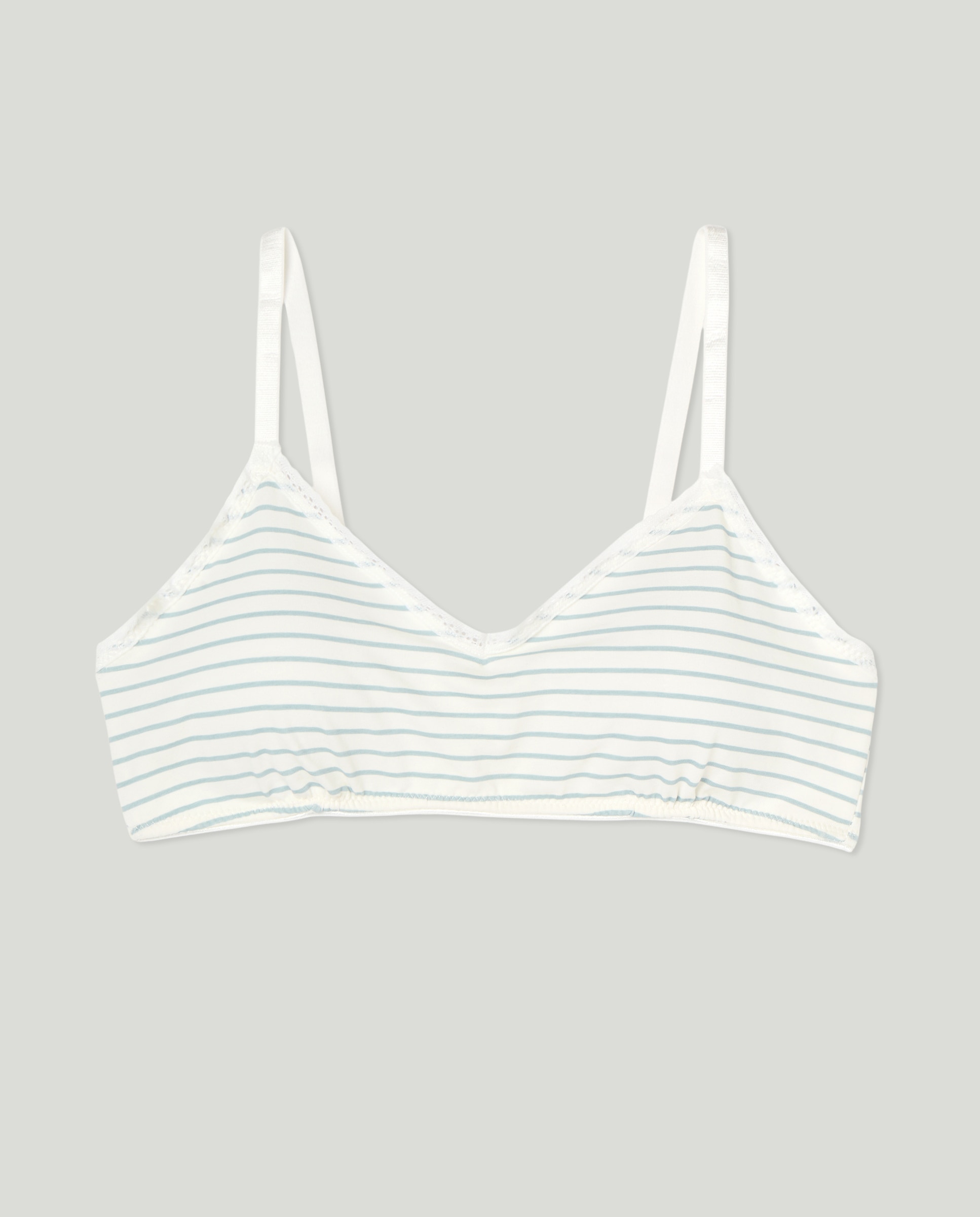 Soutien Almofadado sem Aro e com Estampado às Riscas Azul-1