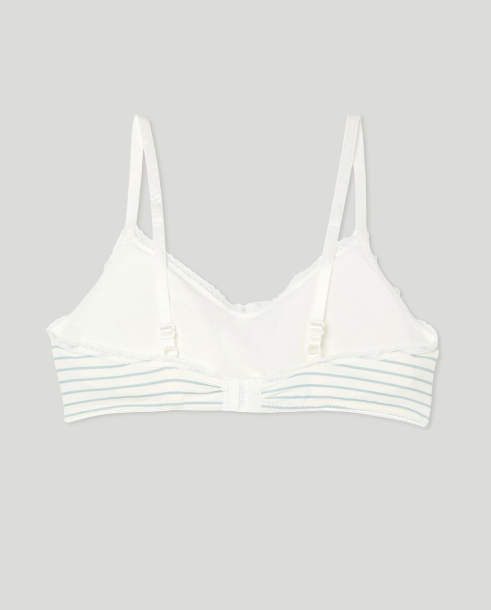 Soutien Almofadado sem Aro e com Estampado às Riscas Azul-2