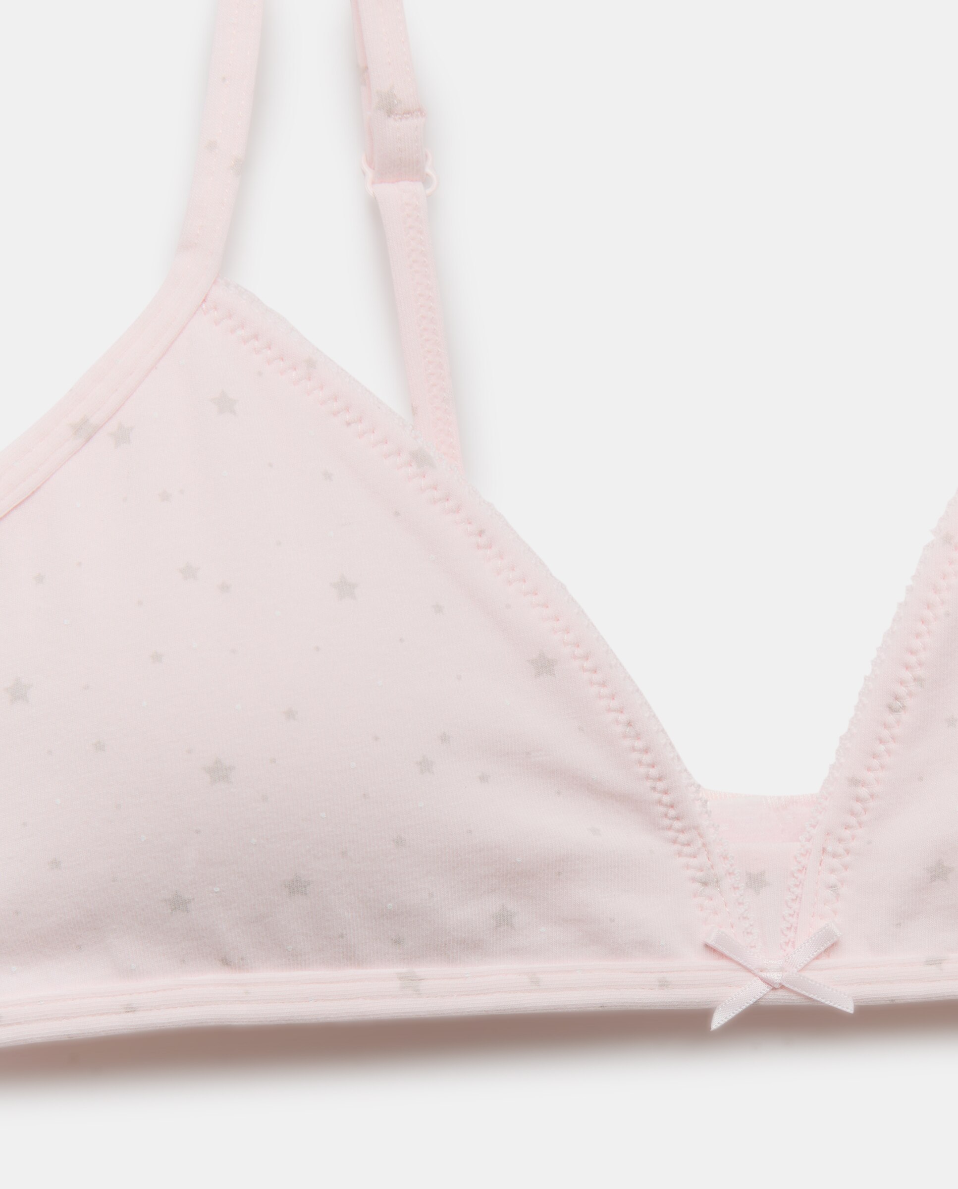 Soutien Triangular com Foam e Estrelas Cotton Juice Rosa-3