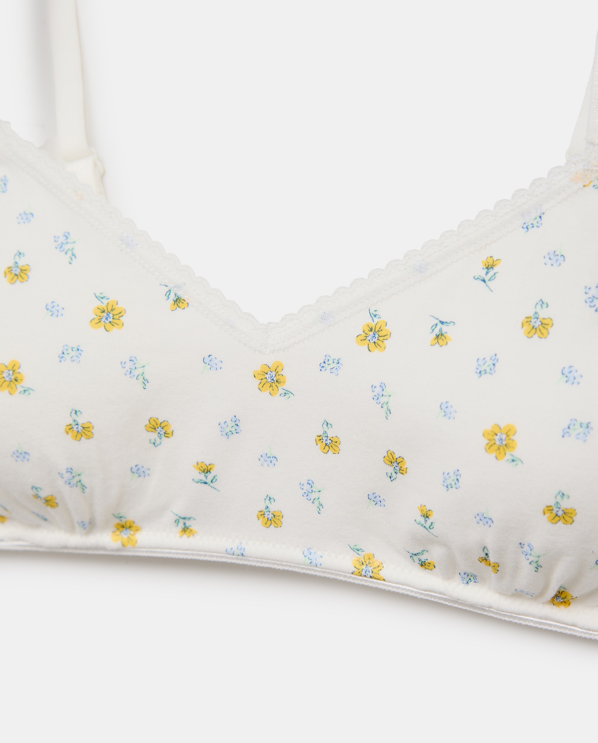 Soutien Almofadado com Estampado Floral Cotton Juice Branco-3