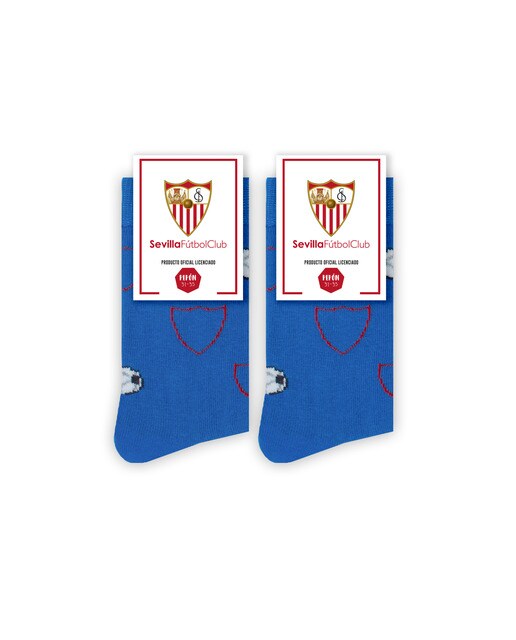 Meias Sevilla Fútbol Club Bola azuis Pinrelitos 1