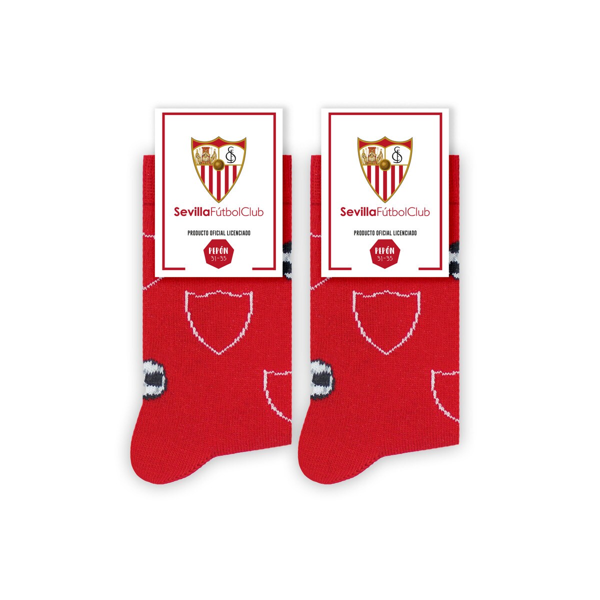Calcetines Sevilla Fútbol Club Pepe Pinreles Balón Rojo Pinrelitos.