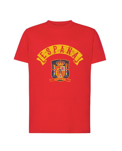 T-shirt Unissexo com Escudo de Espanha - Vermelho 1
