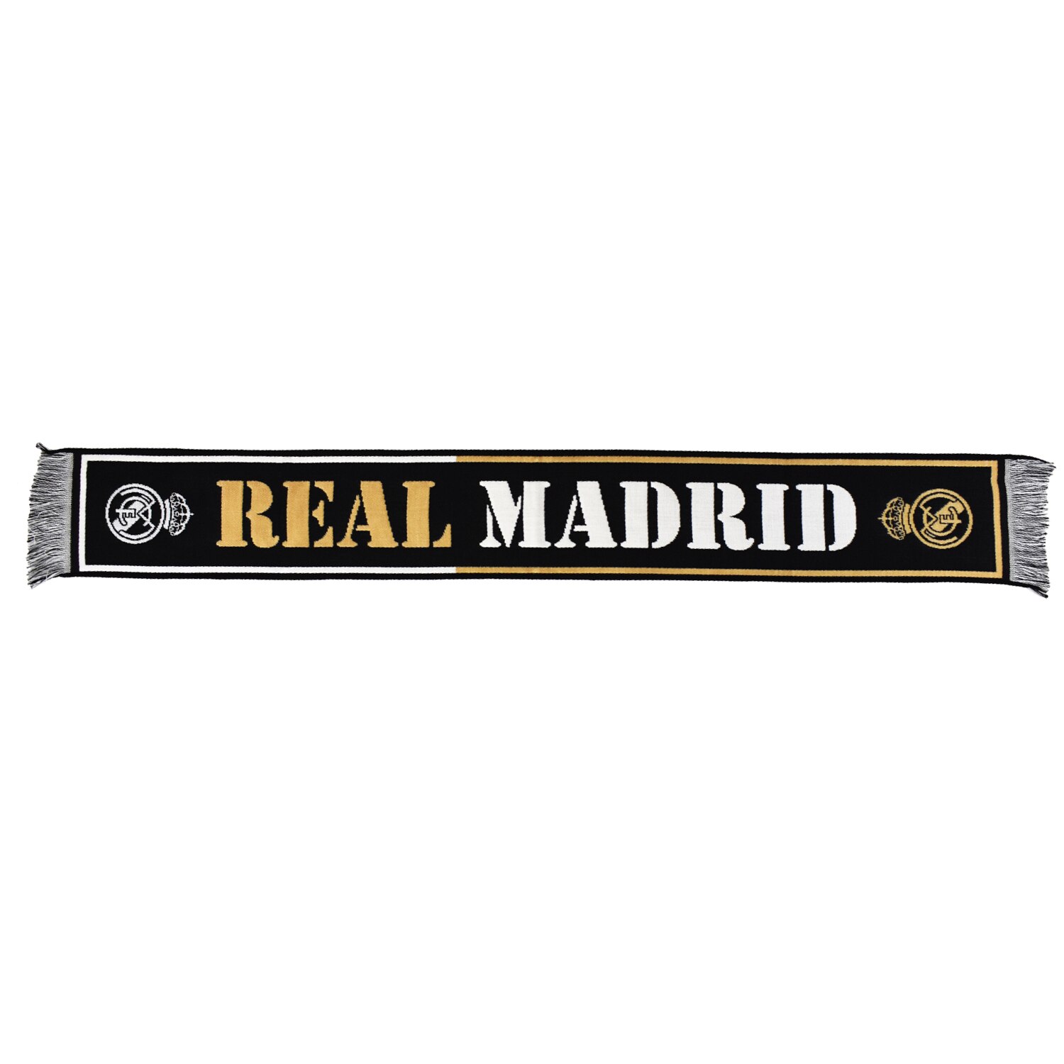 Cachecol Real Madrid C.F. - Preto/Letras Dourado/Branco 1