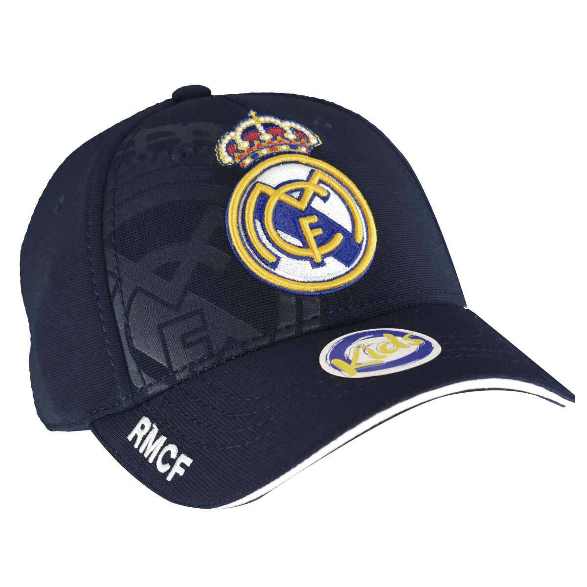 Gorra Real Madrid C.F. infantil azul marino y blanco.
