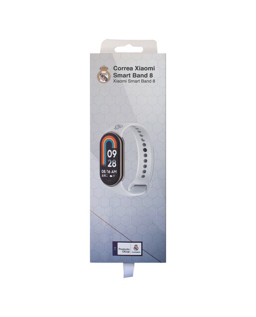 Imagem 0 de Correia Smartband8 com Escudo do Real Madrid C.F. de Silicone com Fecho de Clique - Branco
