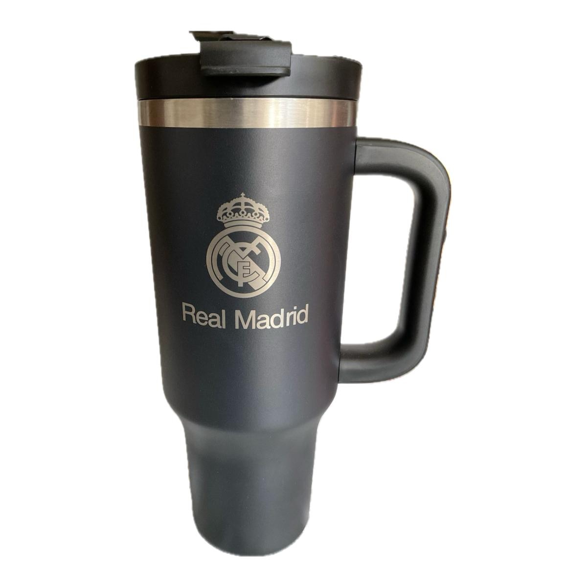 Copo térmico do Real Madrid C.F. com pega e palhinha 2