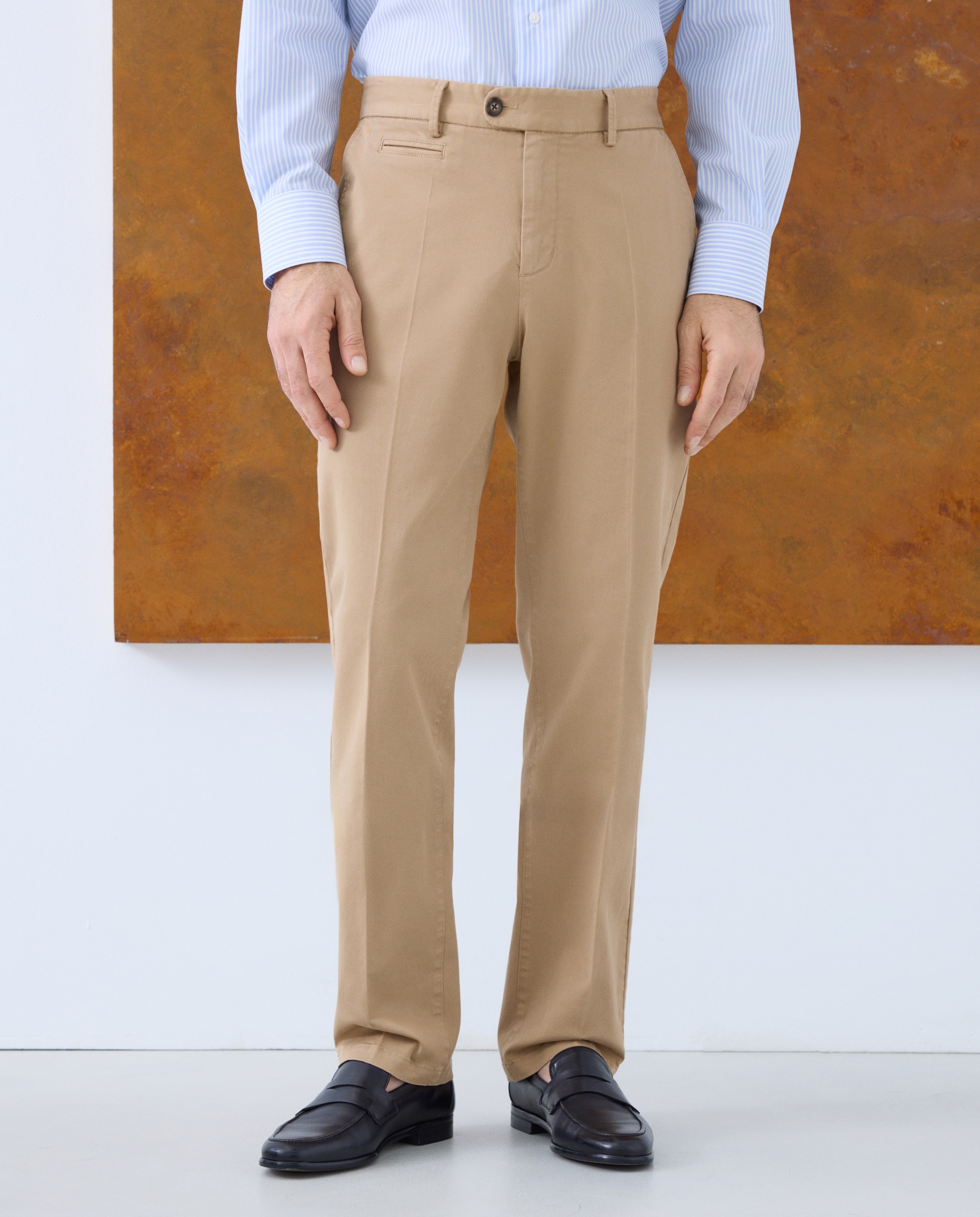 Calças Formais 100% Lã Bege-2