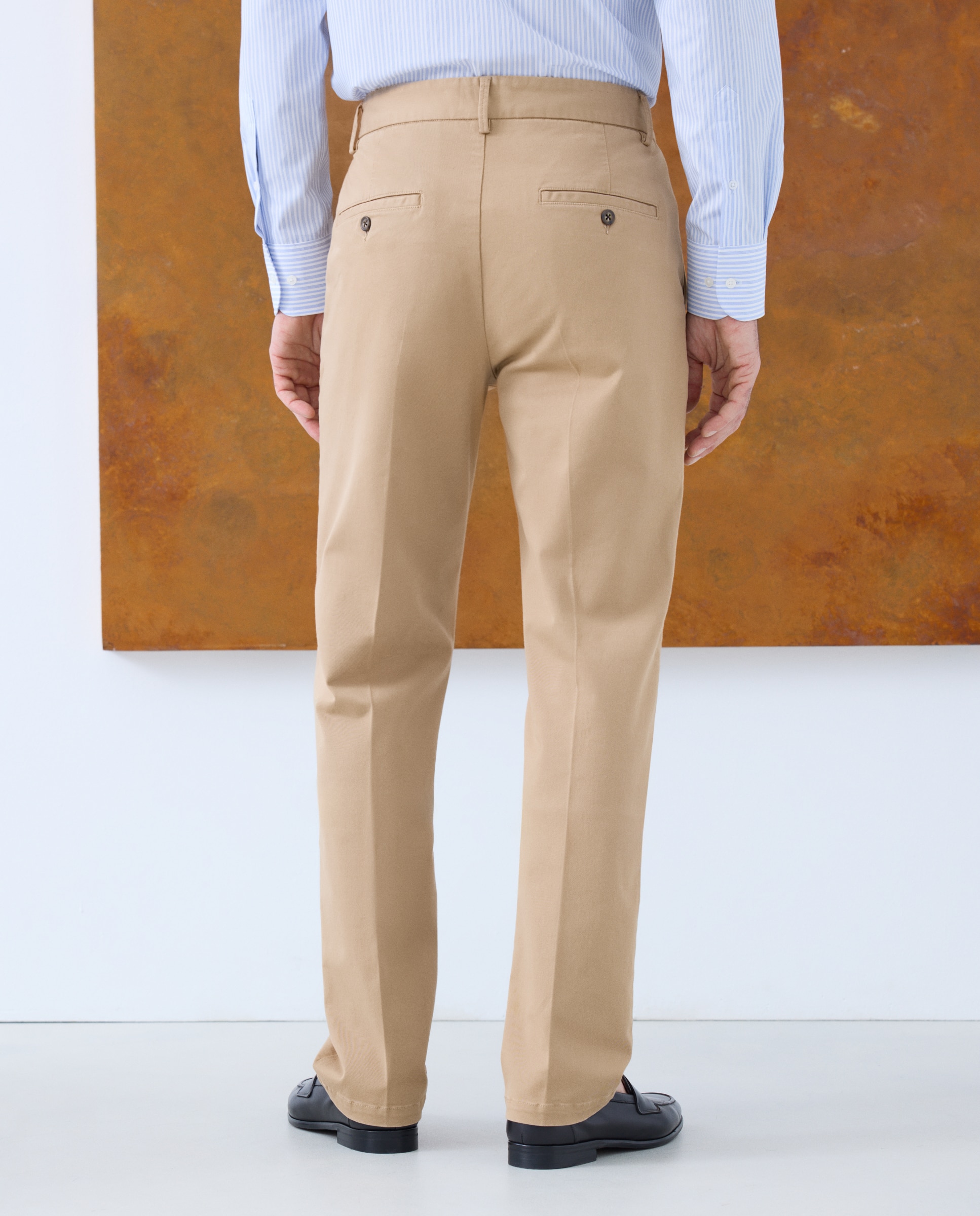 Calças Formais 100% Lã Bege-3