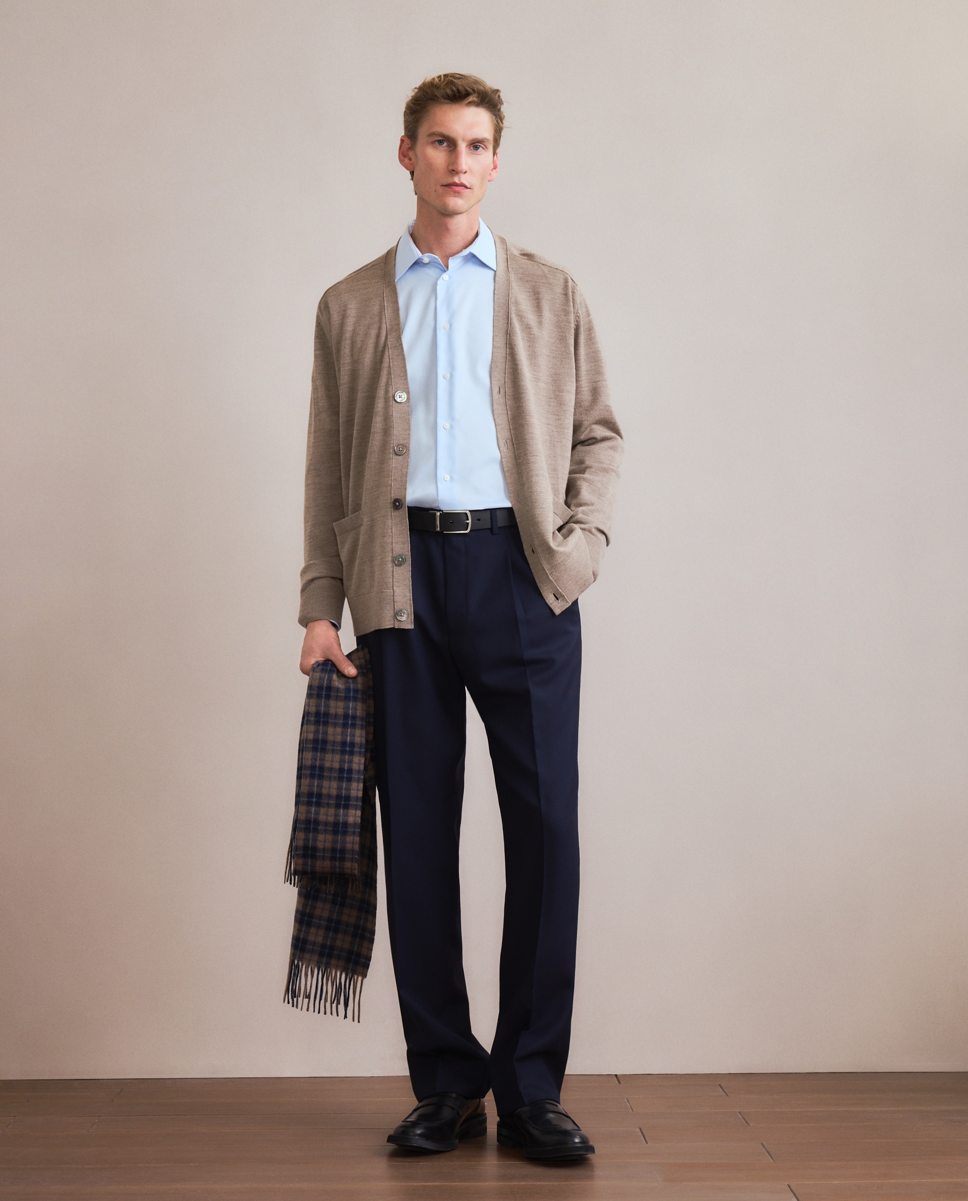 Calças Formais Classic Fit Azul-1