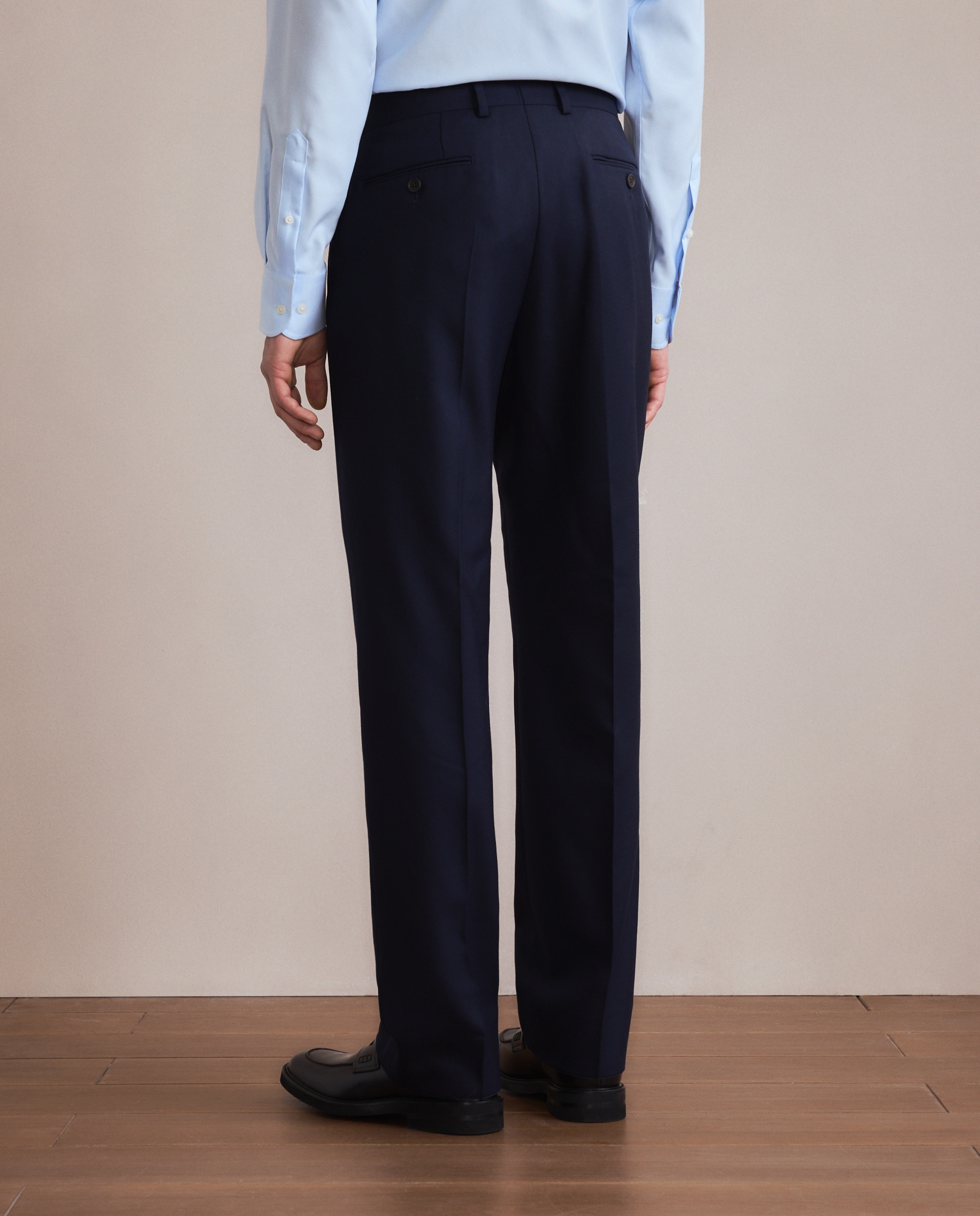 Calças Formais Classic Fit Azul-3
