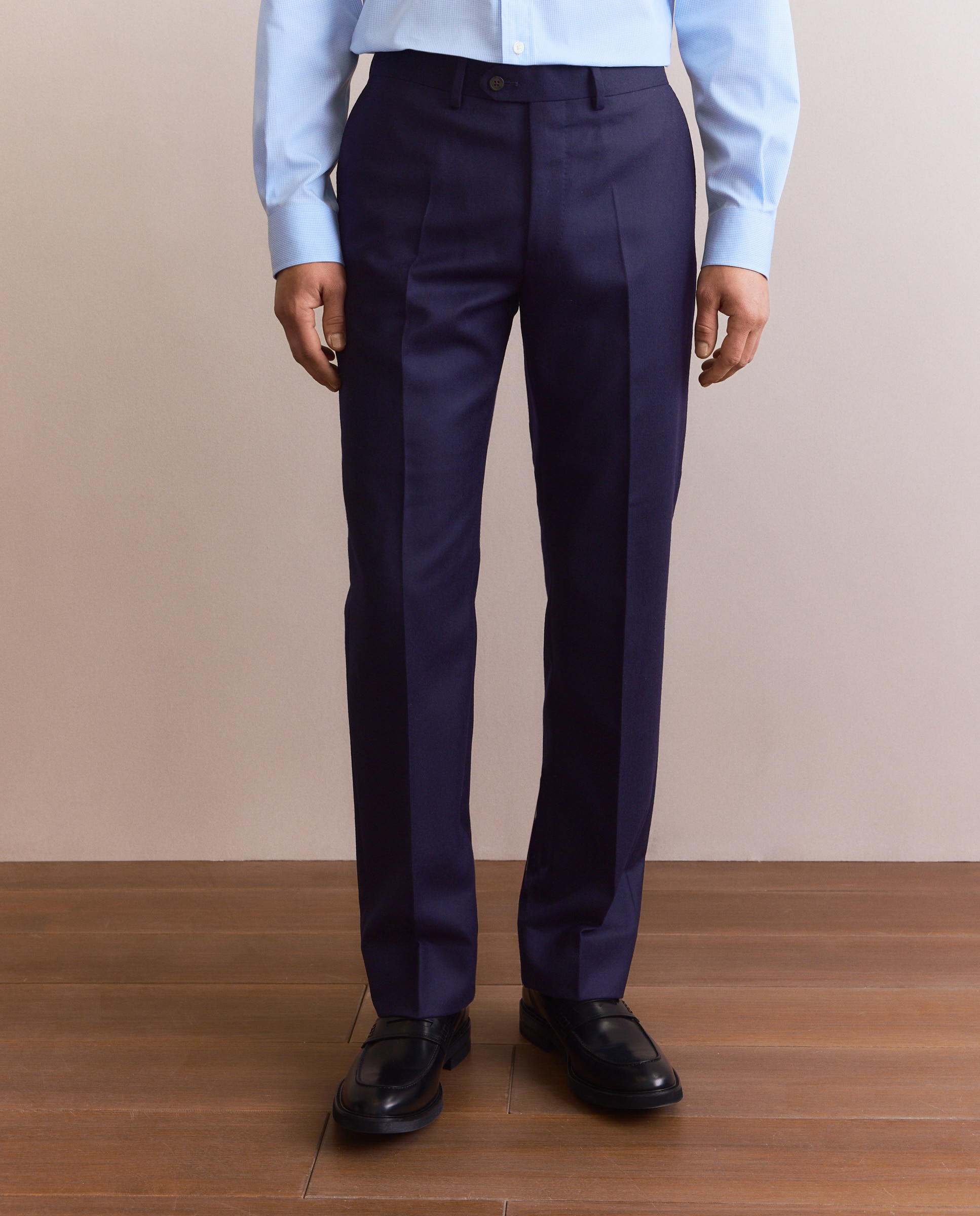 Pantalón vestir regular fit franela hombre - Emidio Tucci - Azul marino Azul marino-2