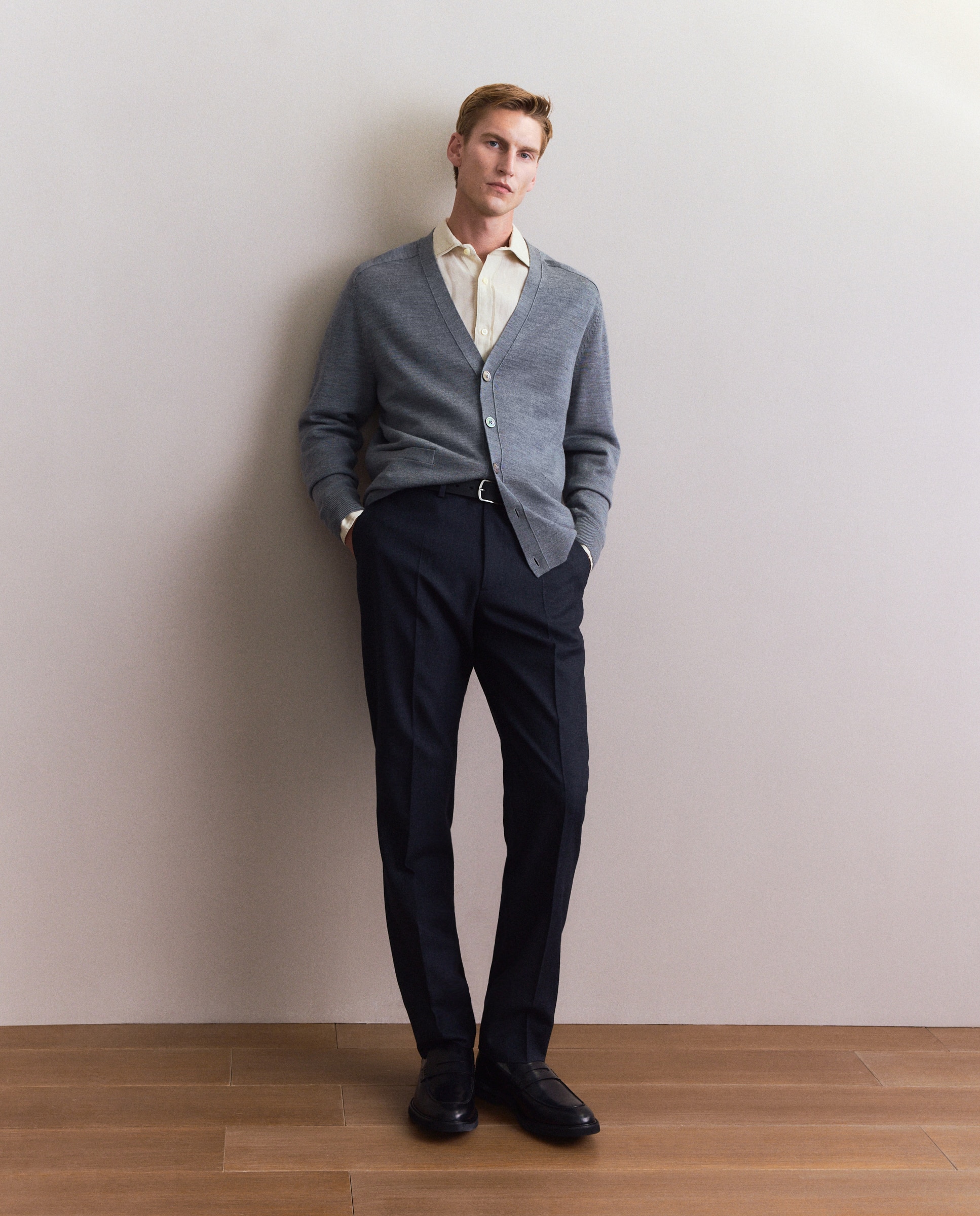 Pantalón vestir regular fit franela hombre - Emidio Tucci - Gris oscuro Gris oscuro-1