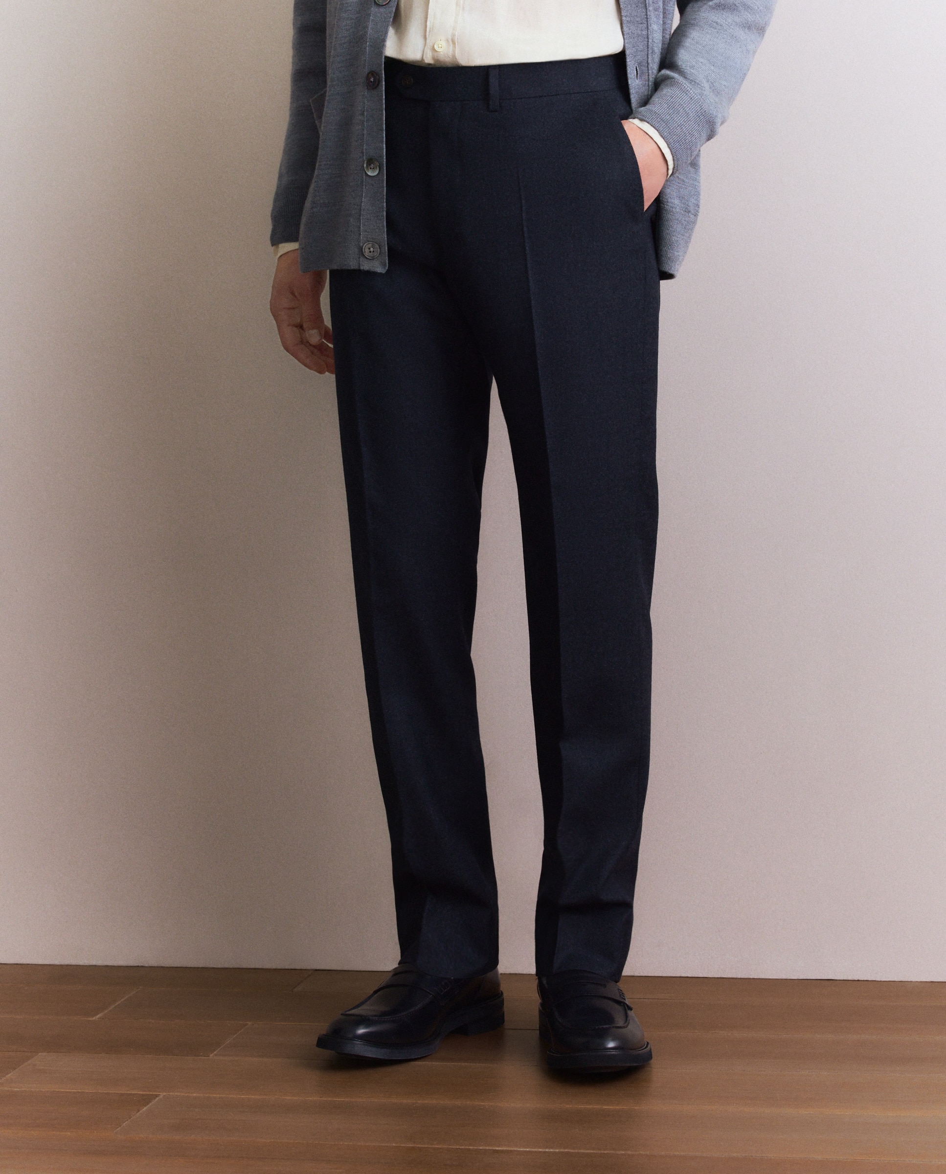 Pantalón vestir regular fit franela hombre - Emidio Tucci - Gris oscuro Gris oscuro-2