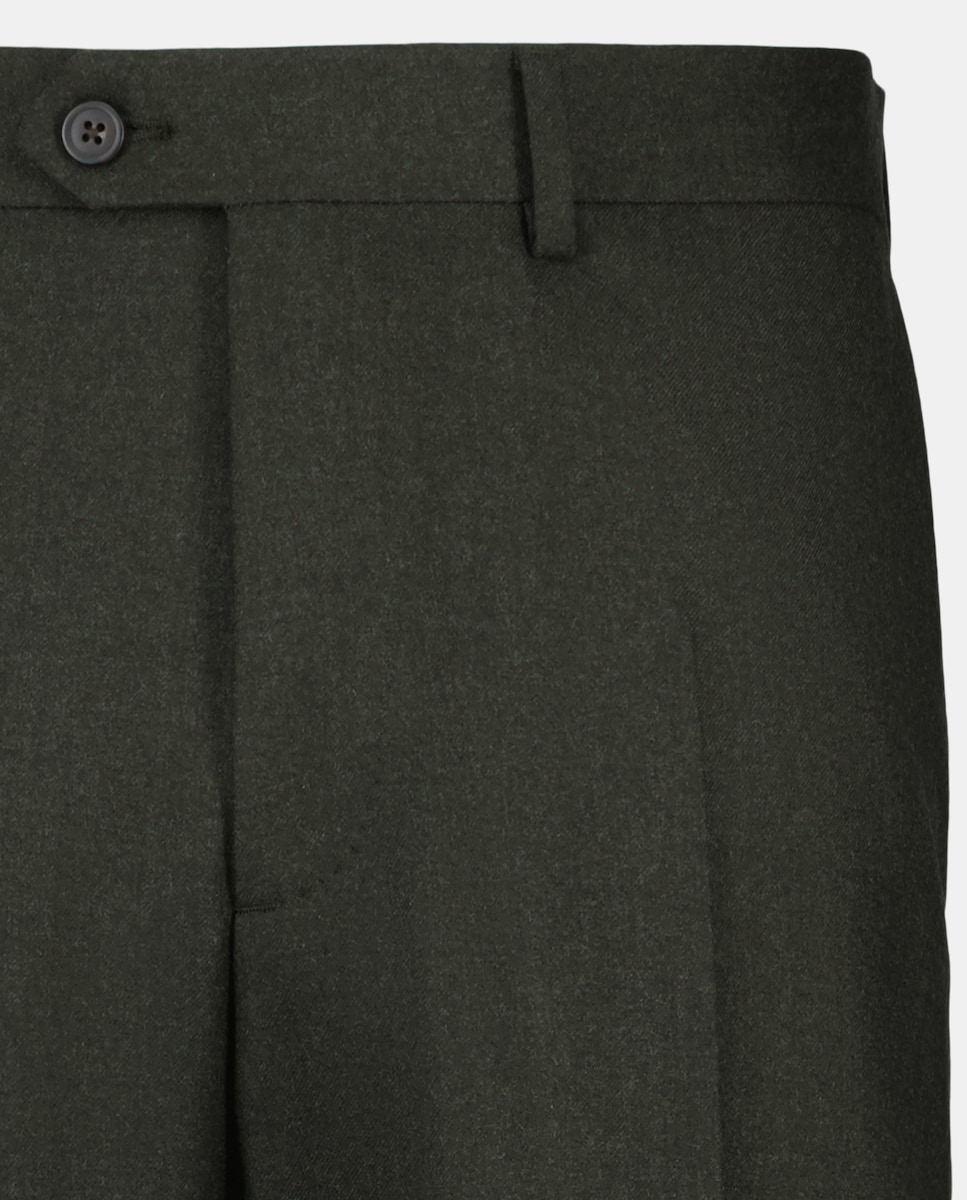 Calças Formais Regular Fit Verde-escuro-5