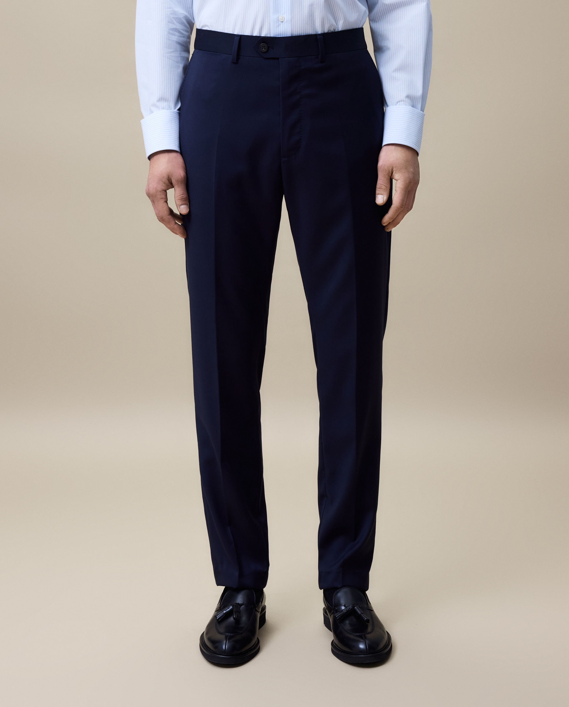 Calças Formais Slim Fit Azul-2